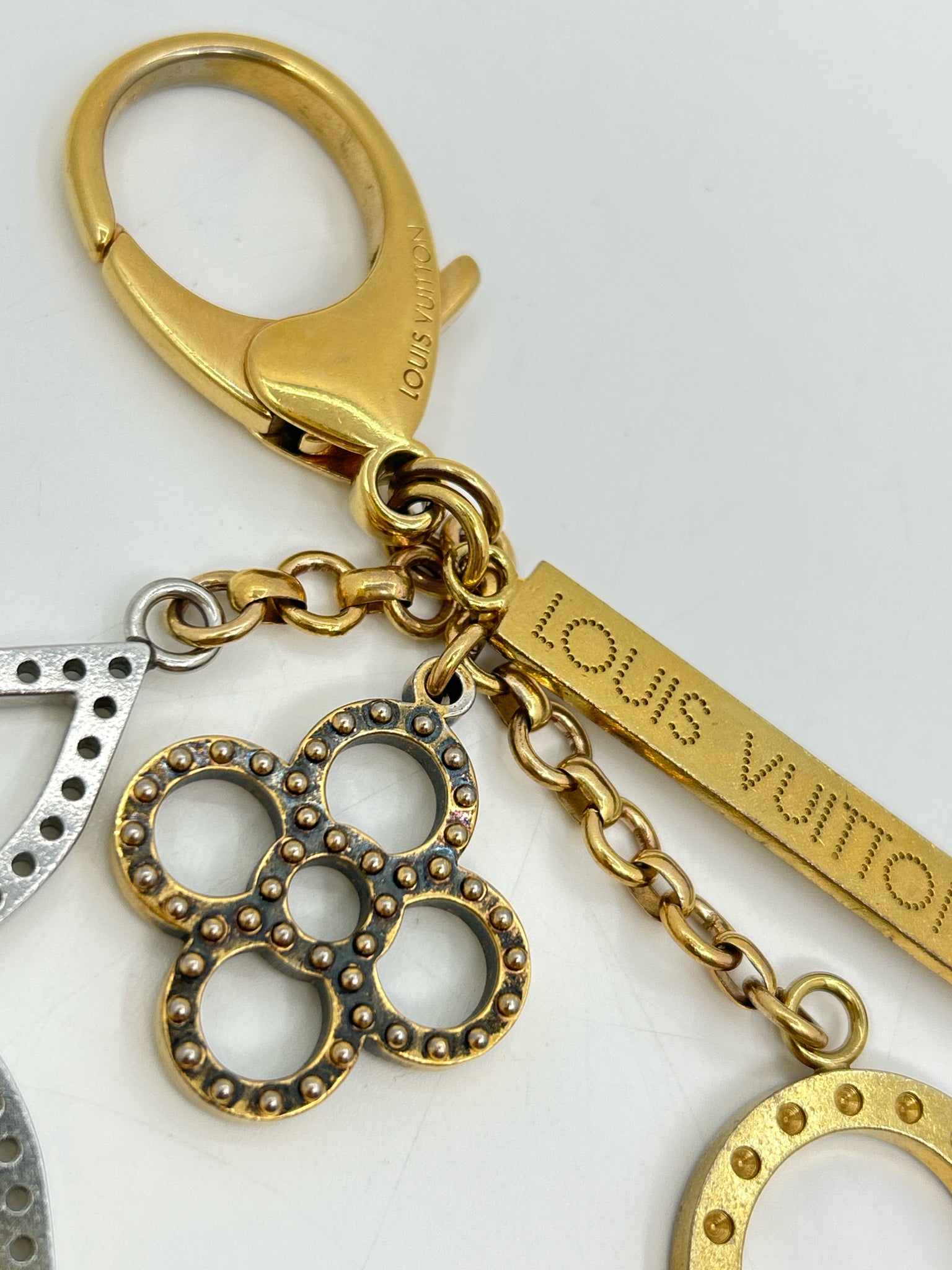 LOUIS VUITTON Gold & Silver Key Chain