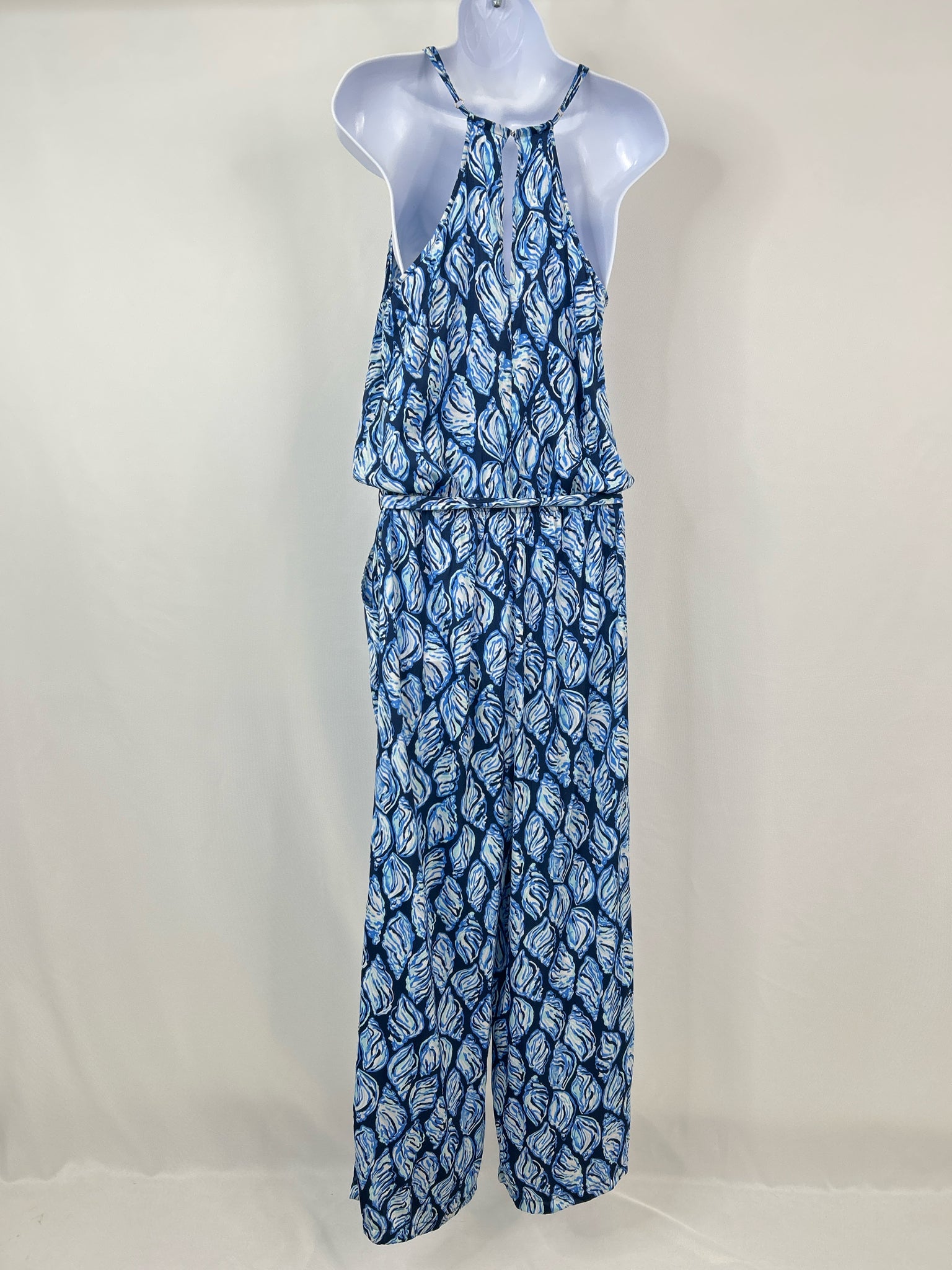 LILLY PULITZER Size L Blue Print Women Jumpsuit