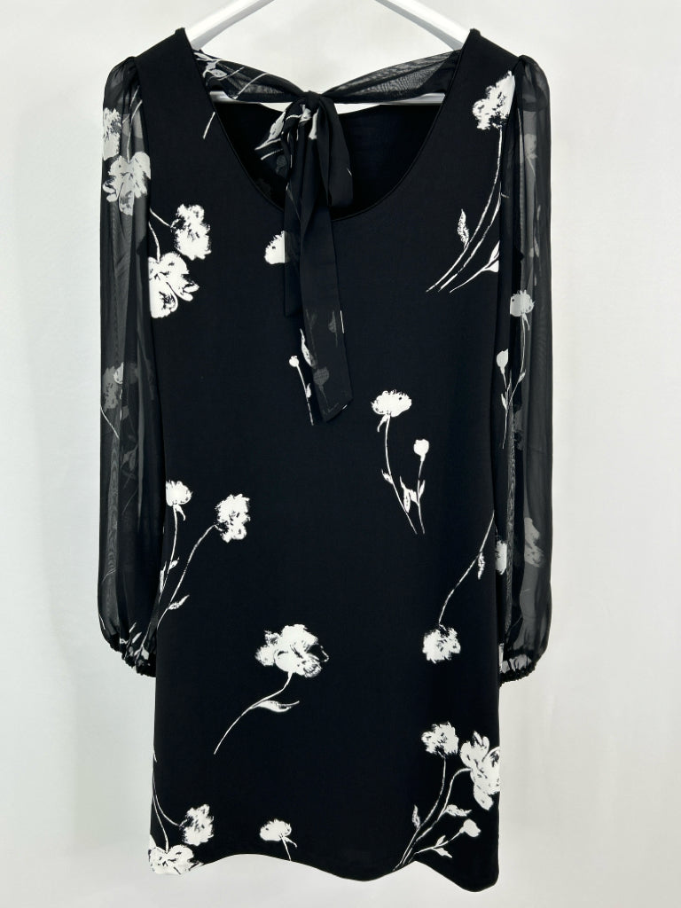 White House Black Market Size S Black Print Women's Dress NWT