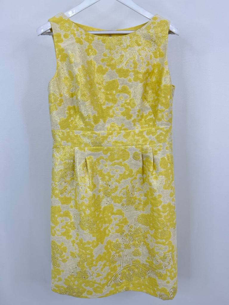 TAHARI Size 14 Yellow Print Women's Dress