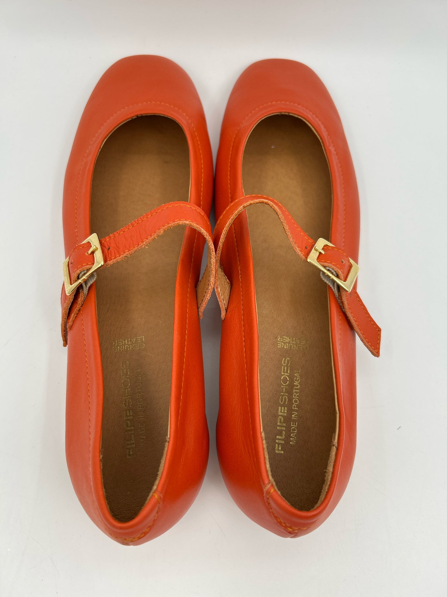 FILIPE SHOES Size 41 Orange Women Flats