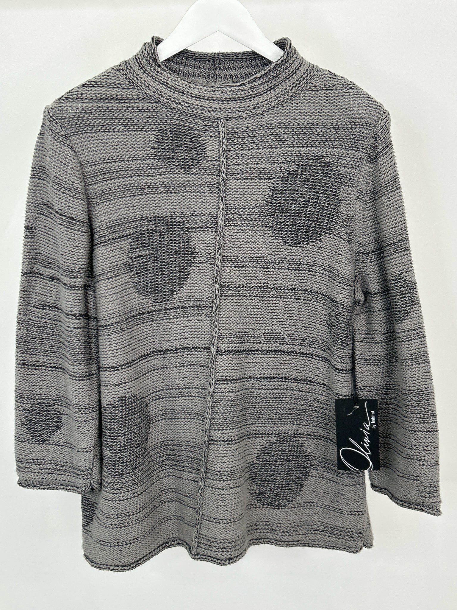 OLIVIA BY HABITAT CLOTHES Size S Gray and Black Women Tunic NWT