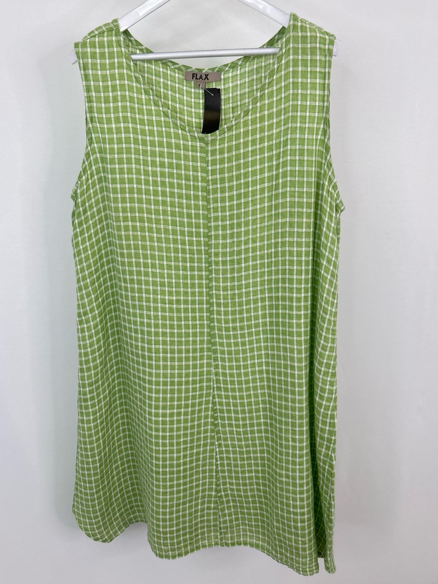 FLAX Size L Green Print Women Dress