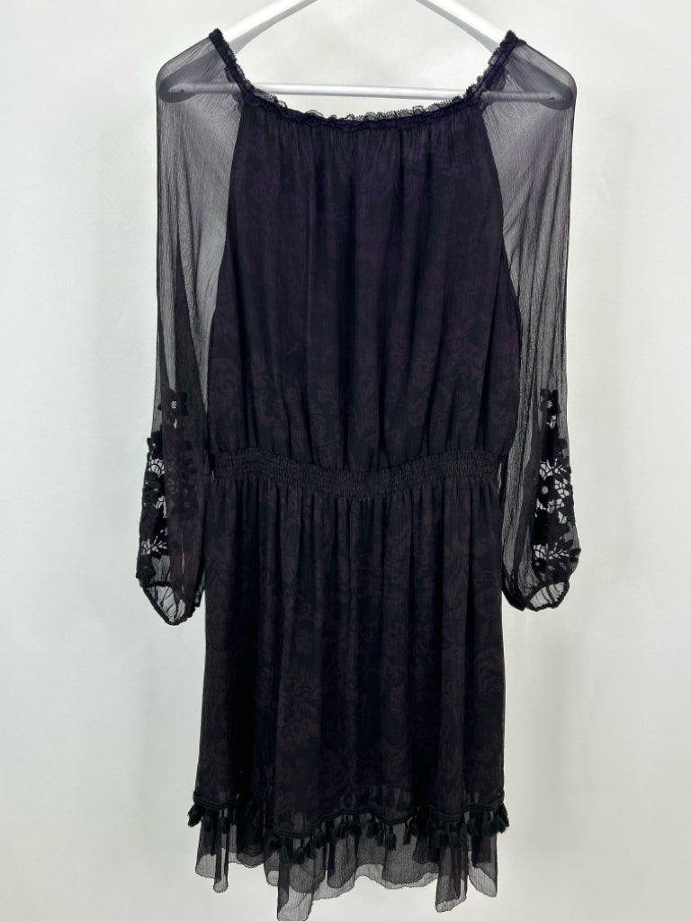 ELIE TAHARI Size M PURPLE AND BLACK Women's Dress