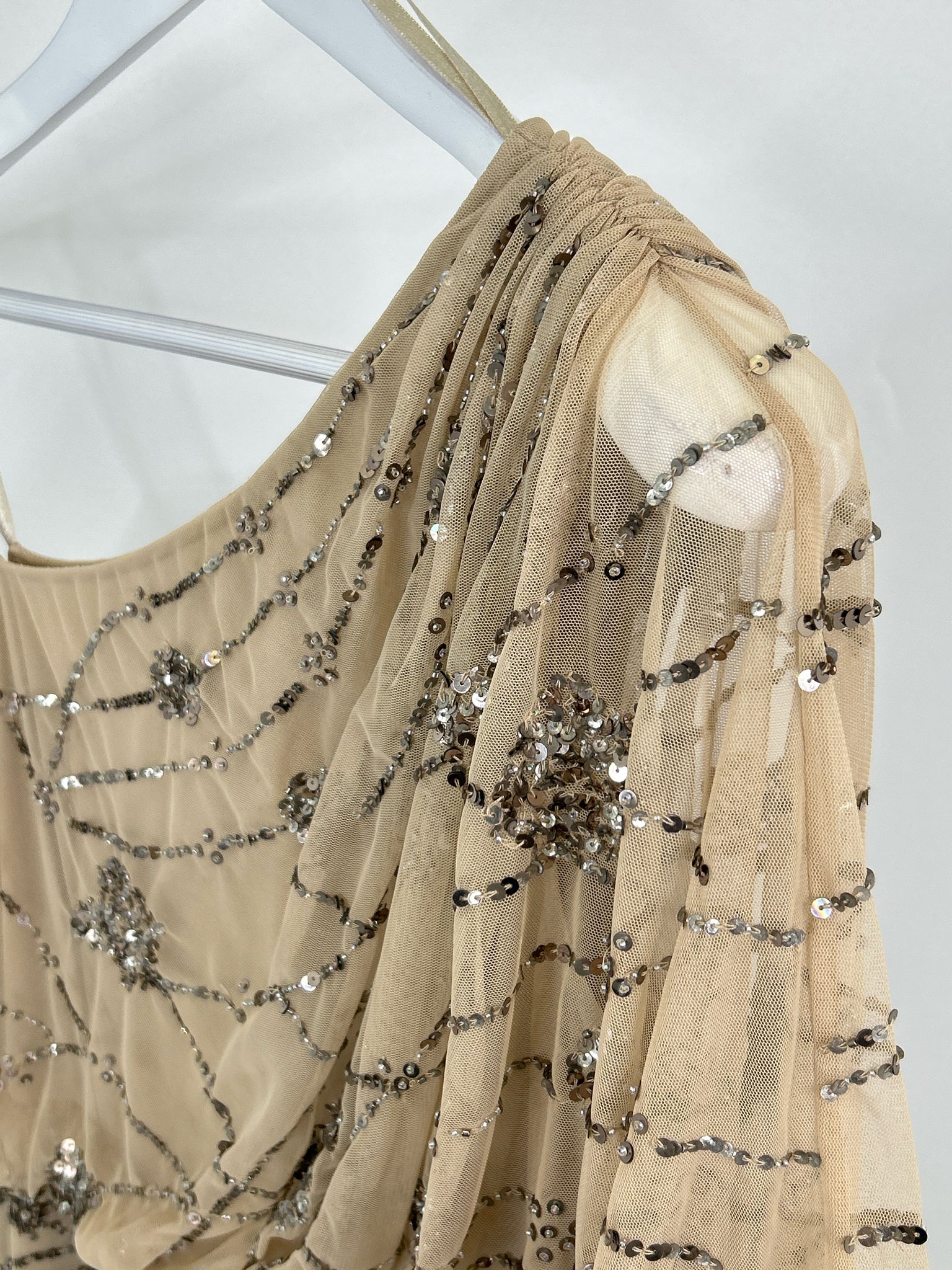 ADRIANNA PAPELL Size L Champagne Women Dress