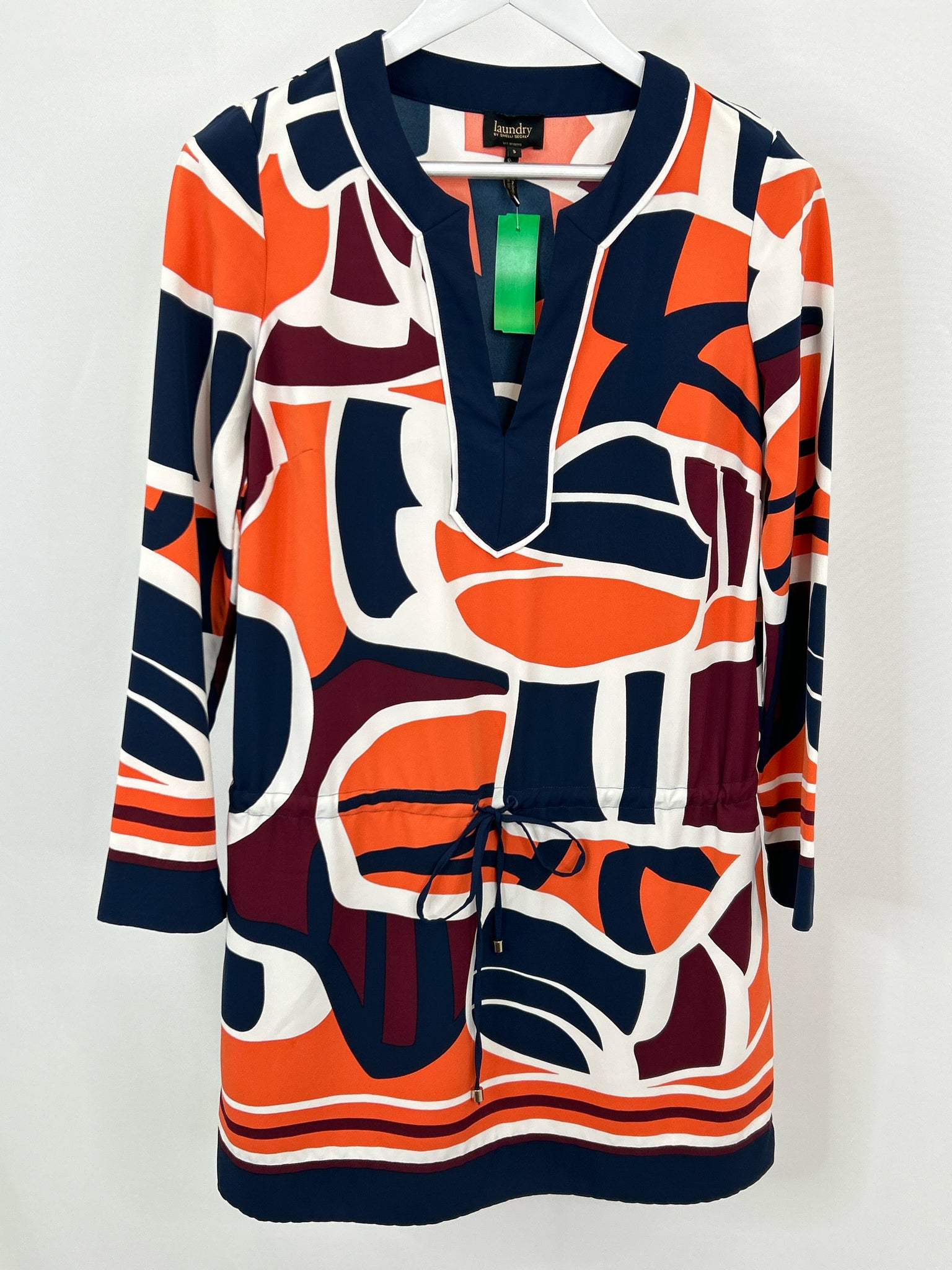 LAUNDRY BY SHELLI SEGAL Size S Navy Print Women Dress