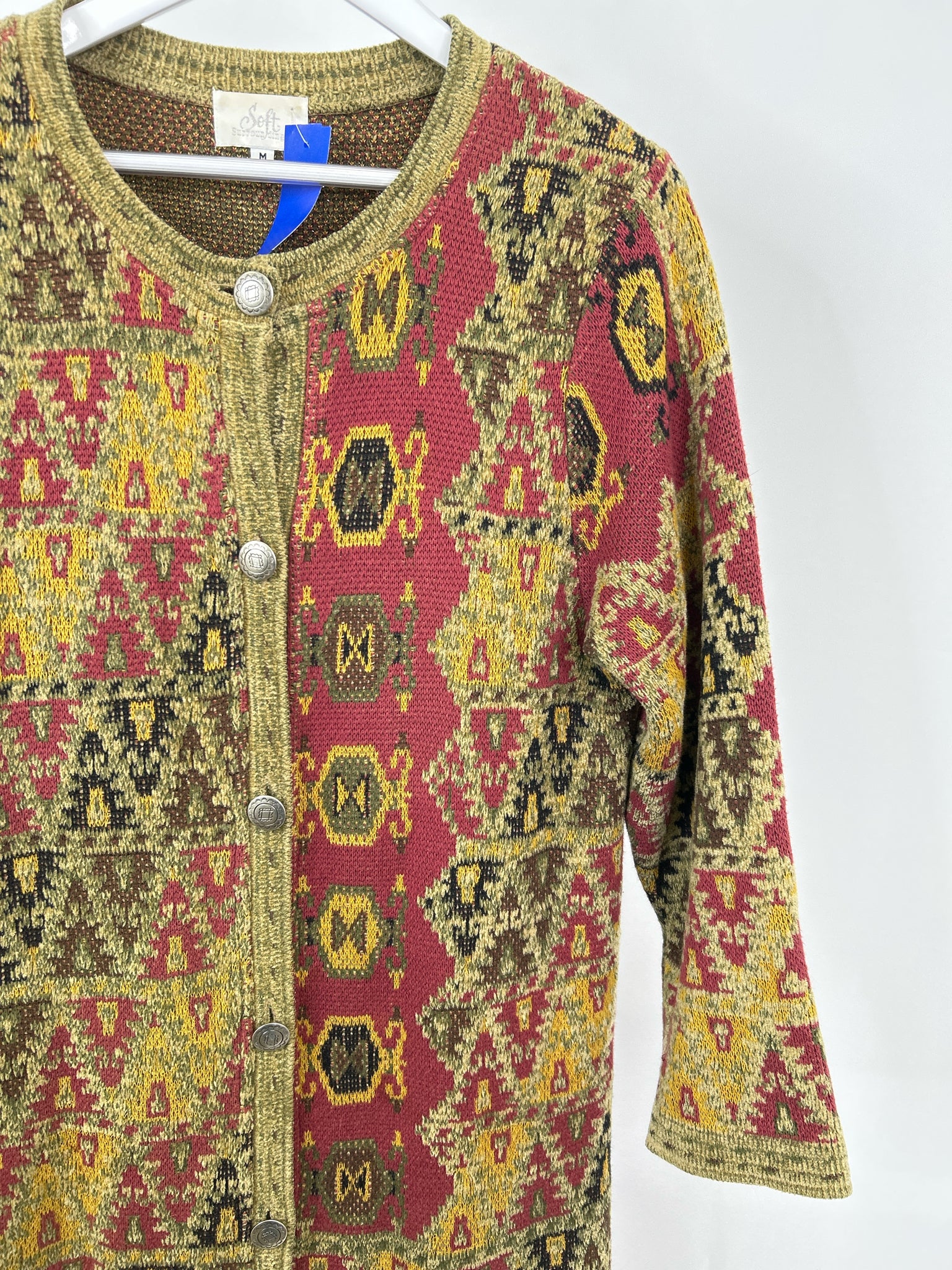 SOFT SURROUNDINGS Size M Maroon Print Women Duster