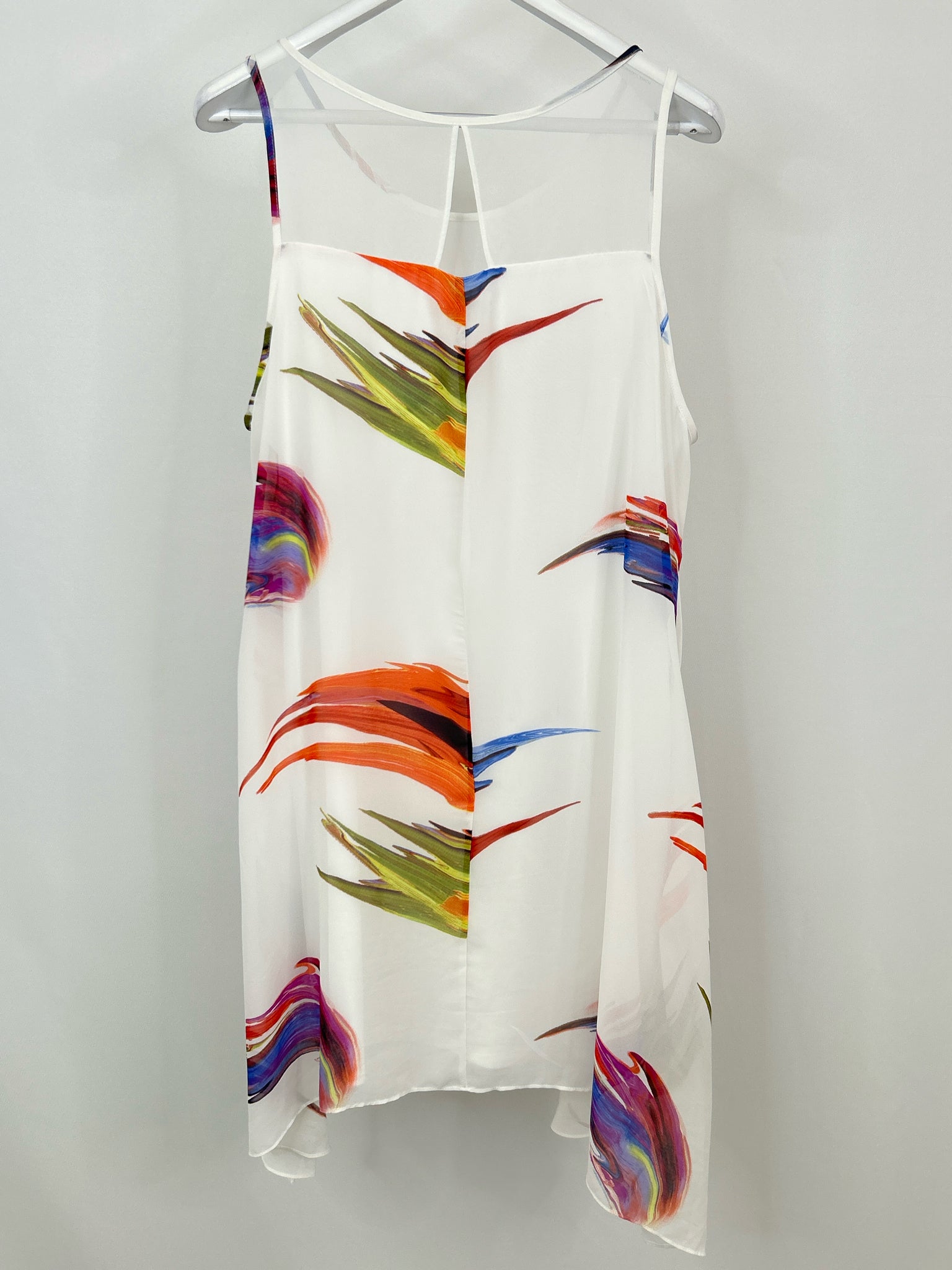 SIGNATURE BY ROBBIE BEE Size 16 White Print Women Dress