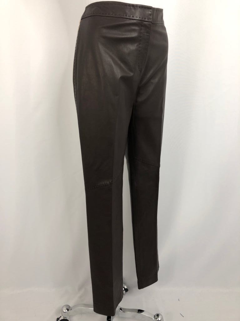 DANA BUCHMAN NWT Size 8 Dark Brown Leater Pants NWT