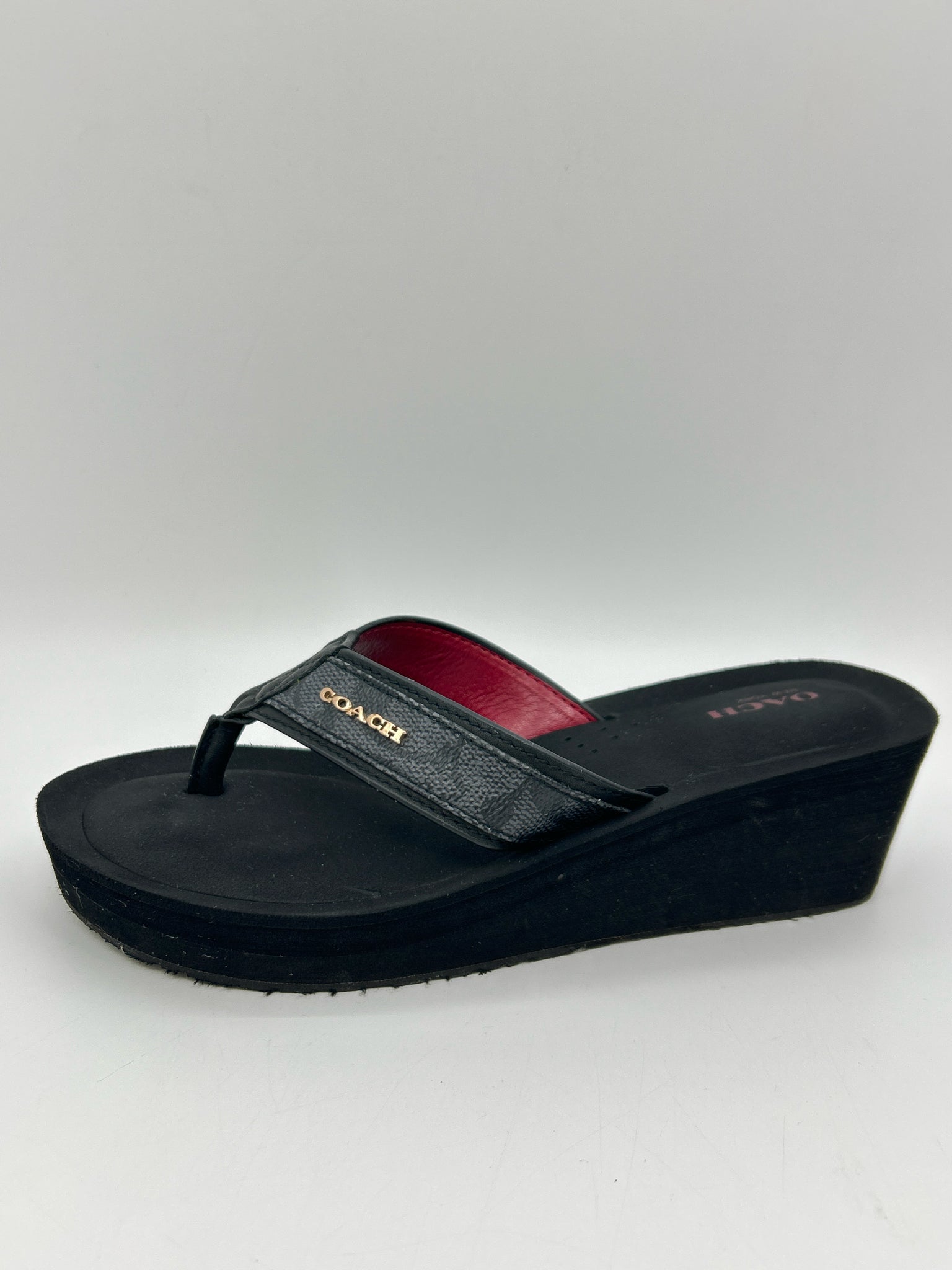 Coach Size 7.5M Black Women Sandal