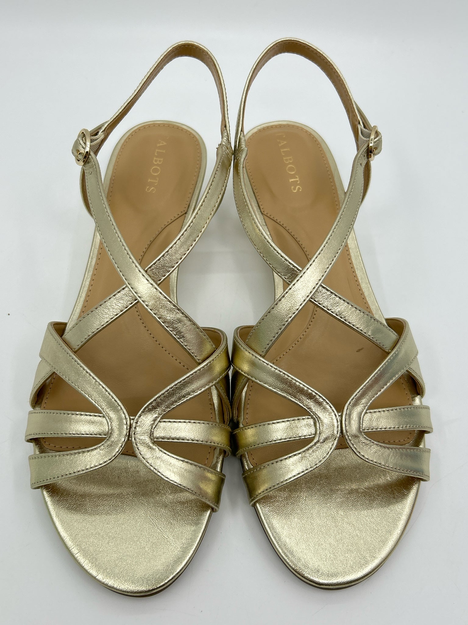 TALBOTS Size 9M gold metallic Women Sandal