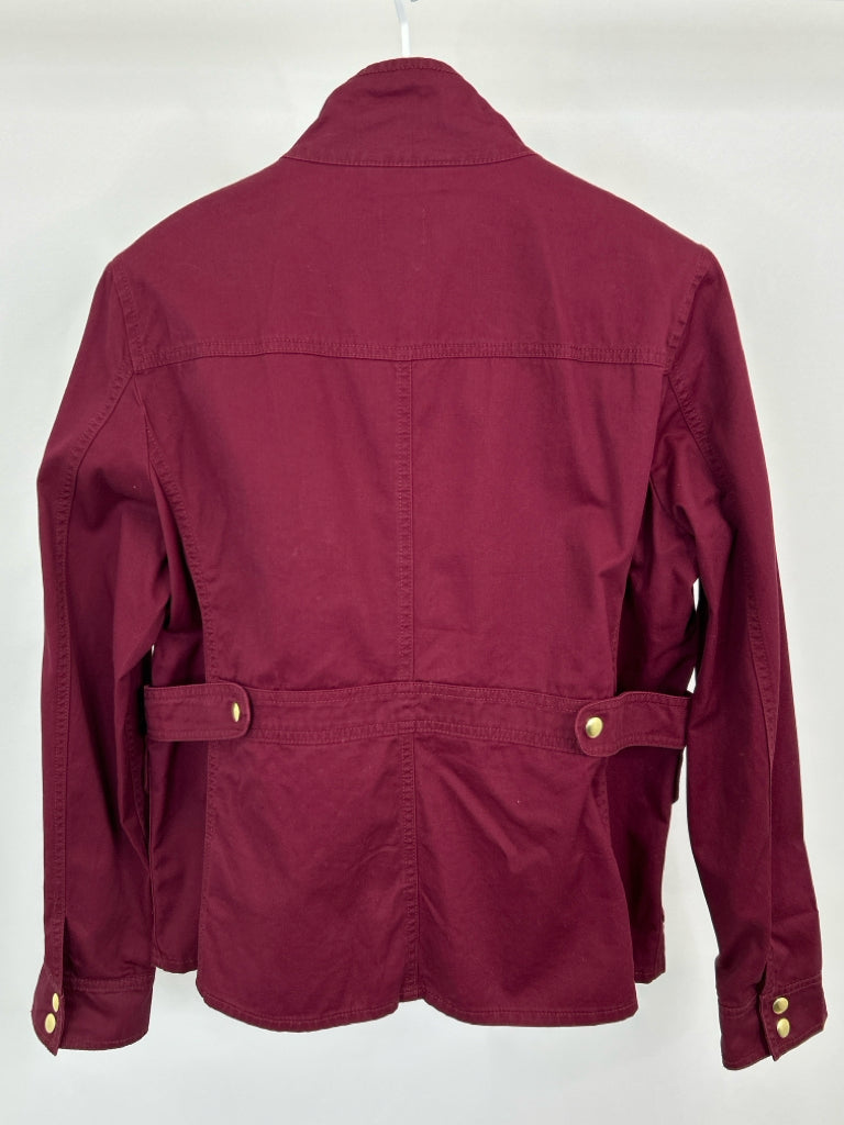 J CREW Women Size L Burgundy Downtown Field Jacket