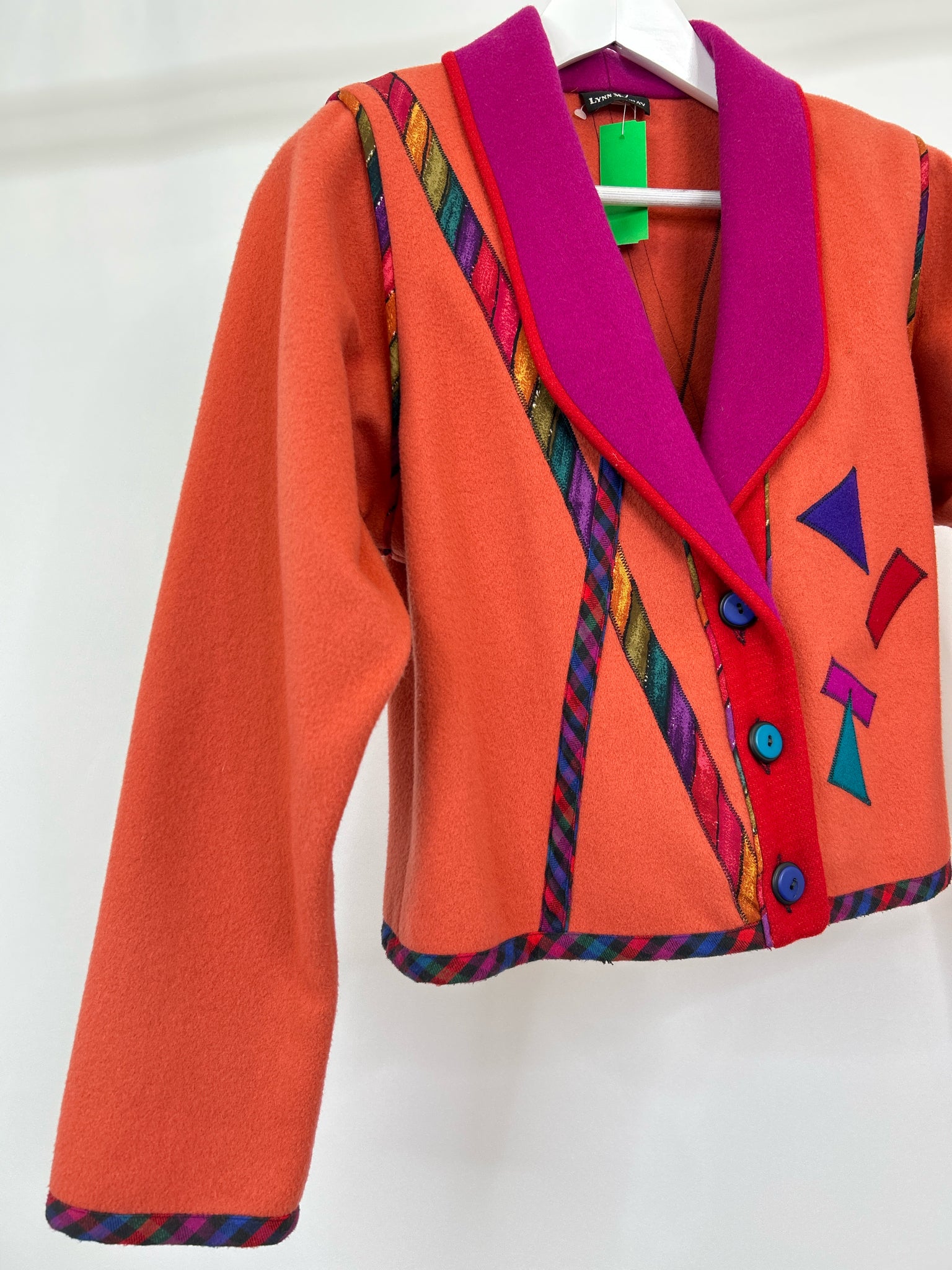 LYNN MURRAY Size S Orange Print Women Jacket