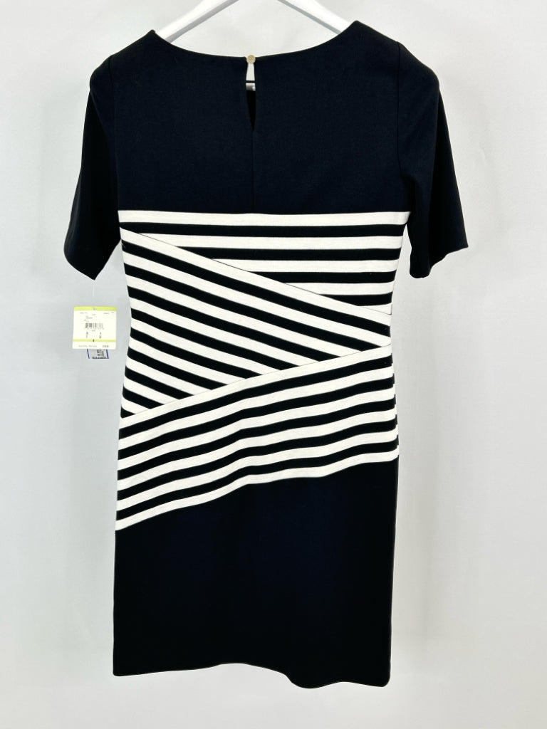 ANNE KLEIN Size 4 BLACK AND IVORY Women's Dress