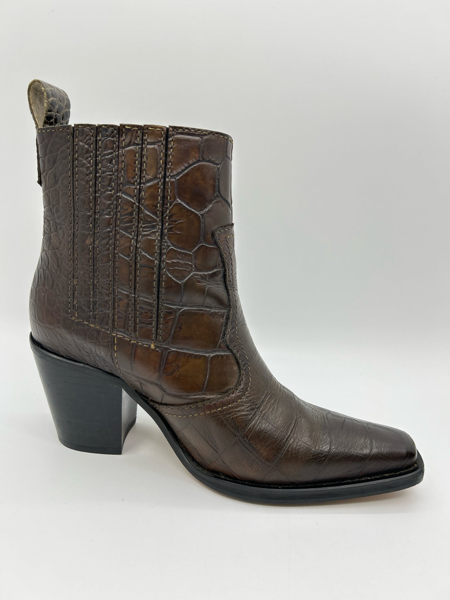 GANNI Size 38/8 Brown Women Booties