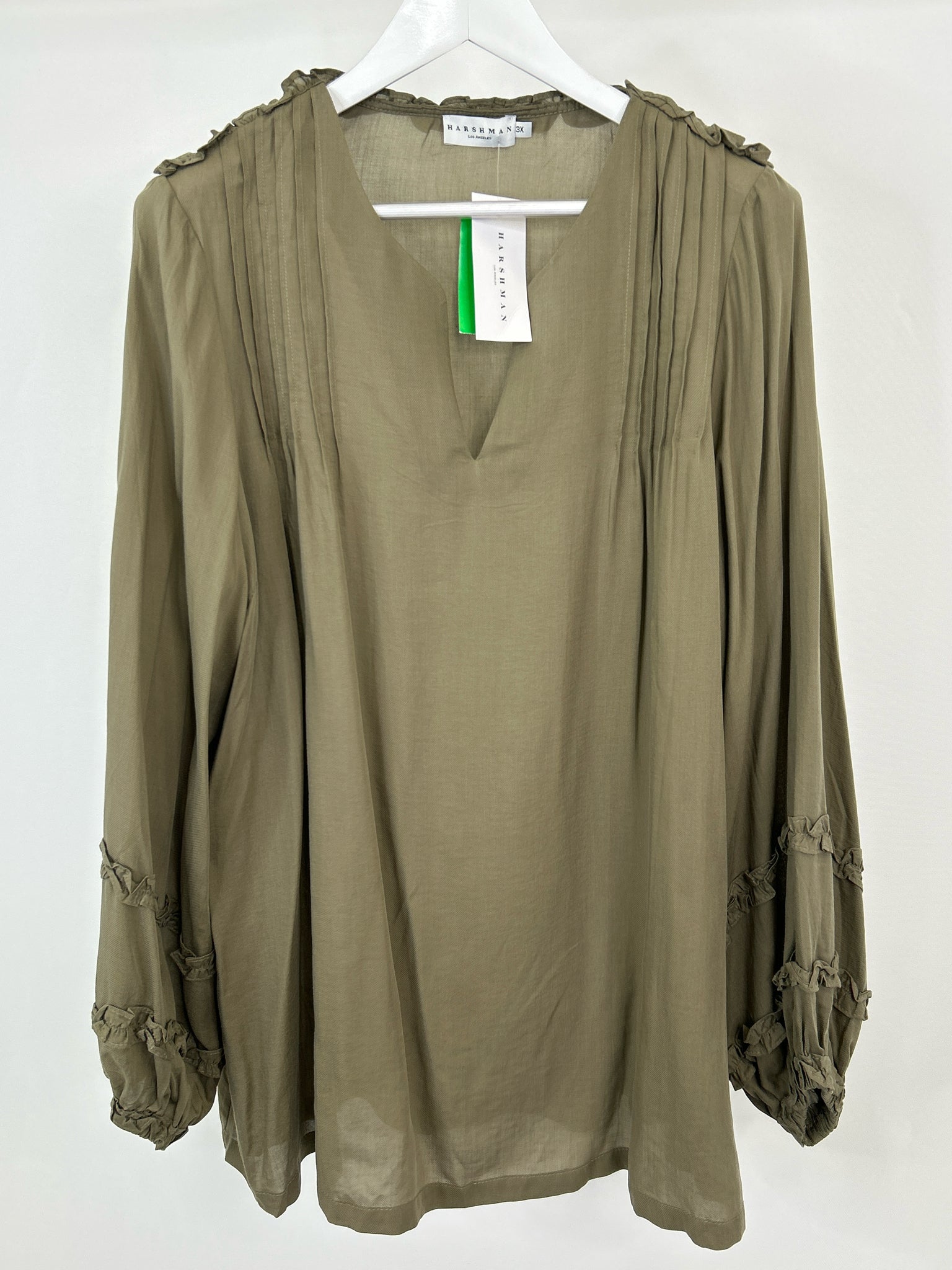 Harshman Size 3X SAGE Women Blouse