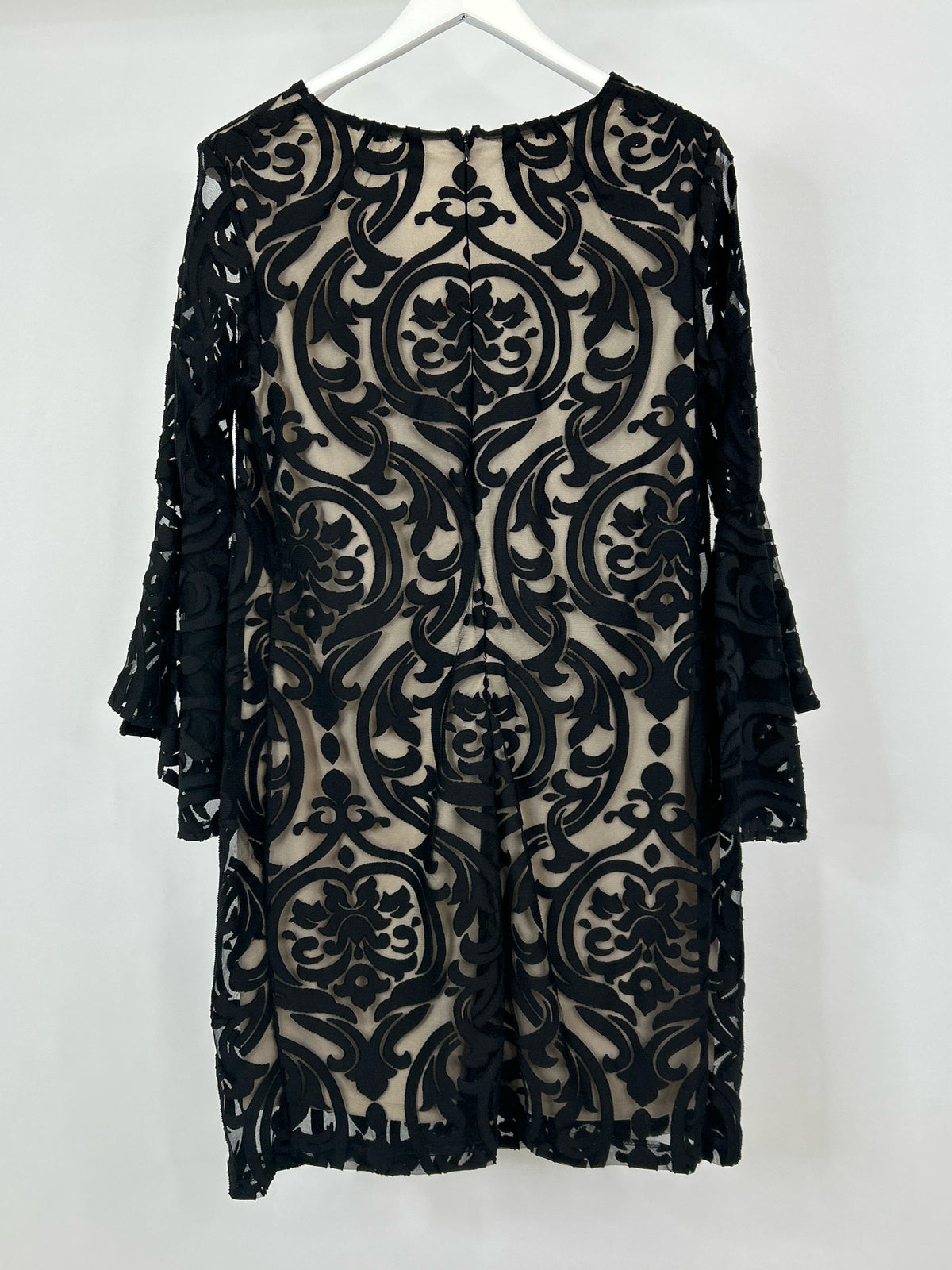 Prelude Size L Black Print Women Dress