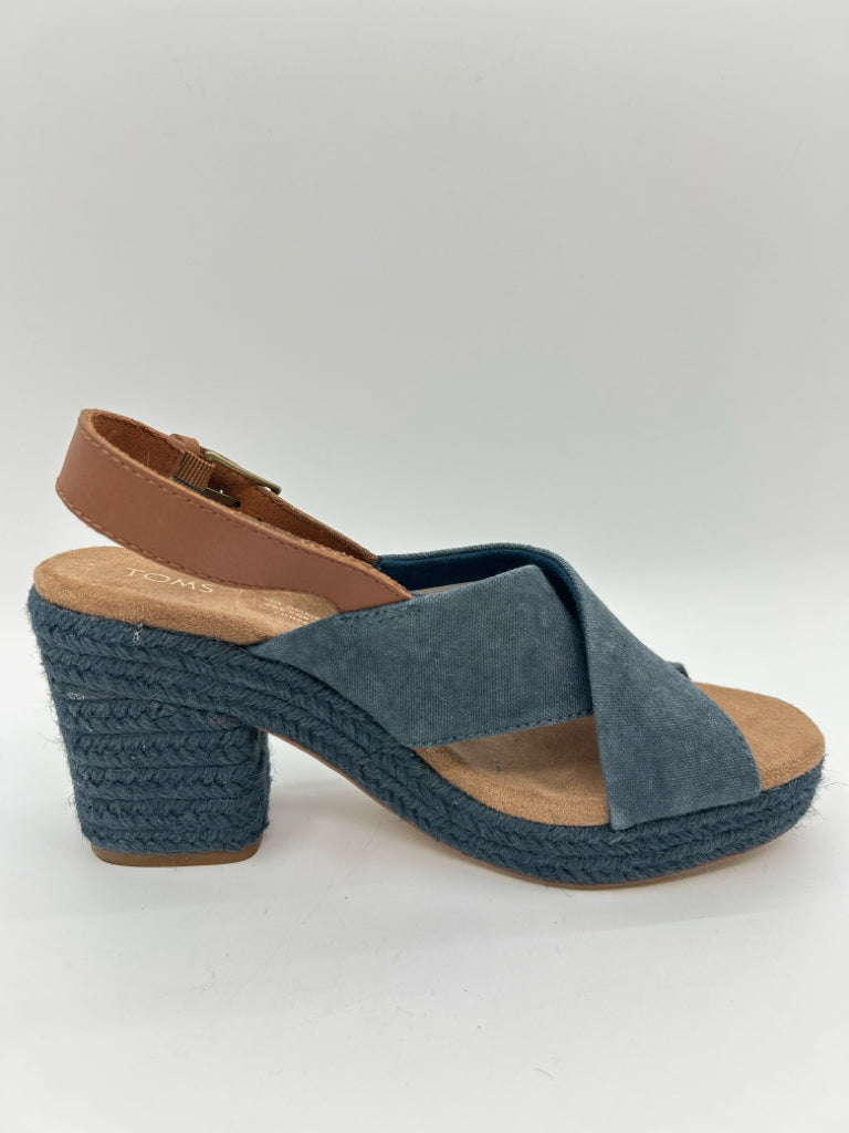 TOMS Size 7 Blue Sandal