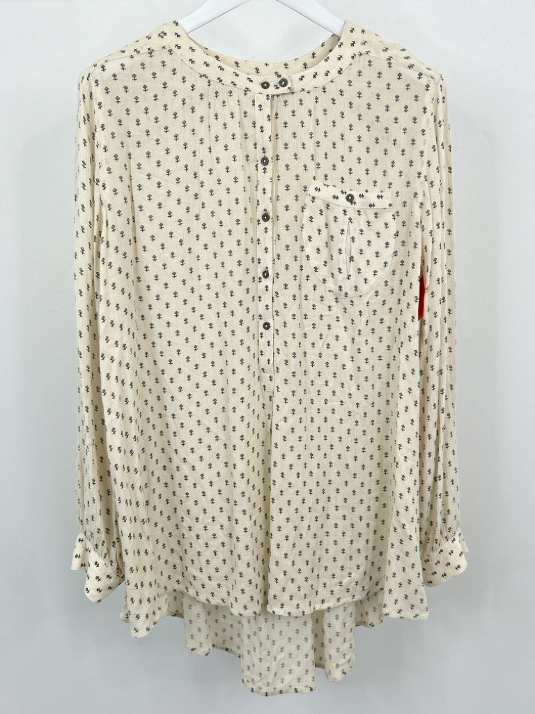 FREE PEOPLE Women Size M IVORY PRINT Tunic