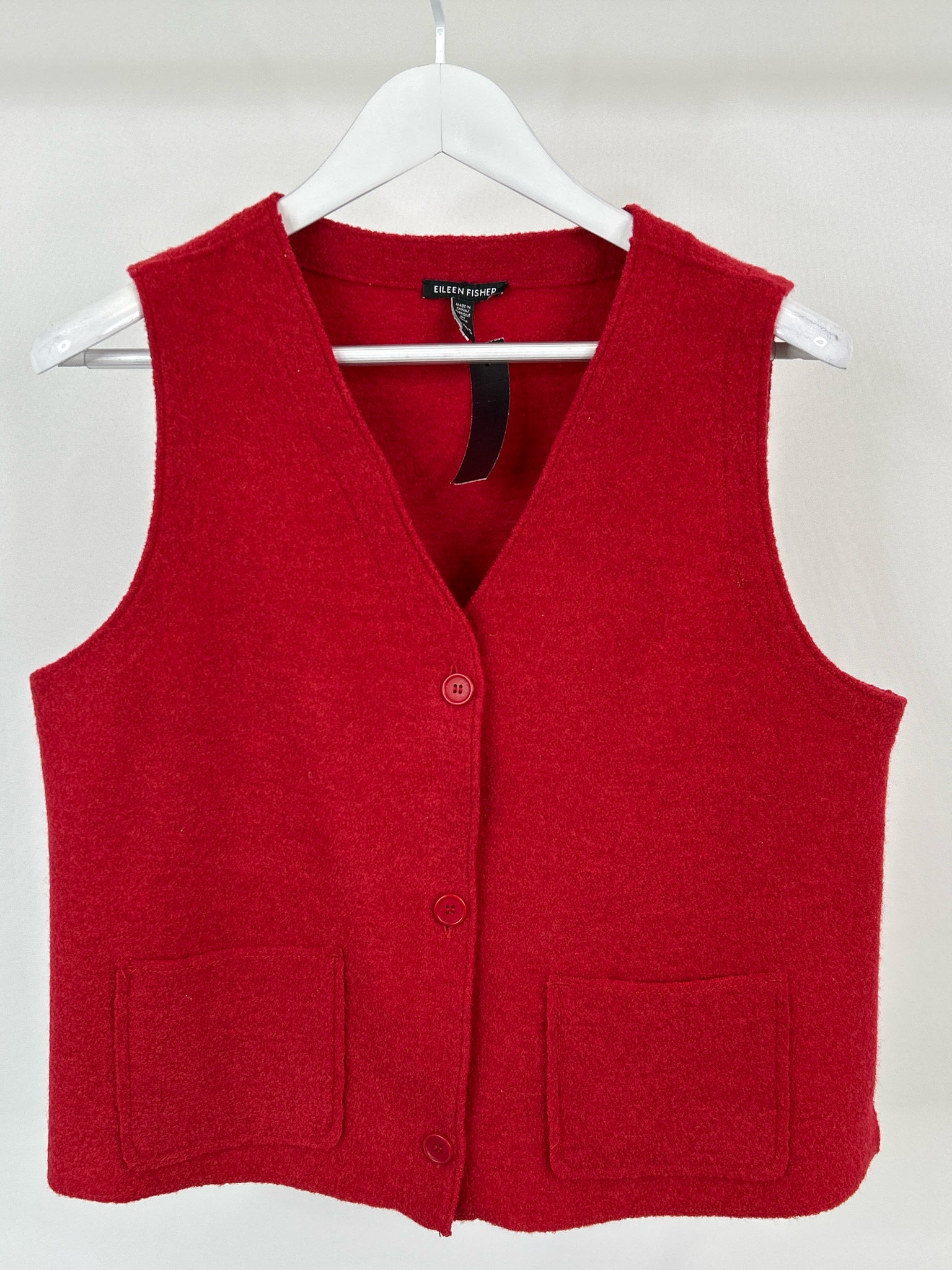 EILEEN FISHER Size M Red Women Wool Vest