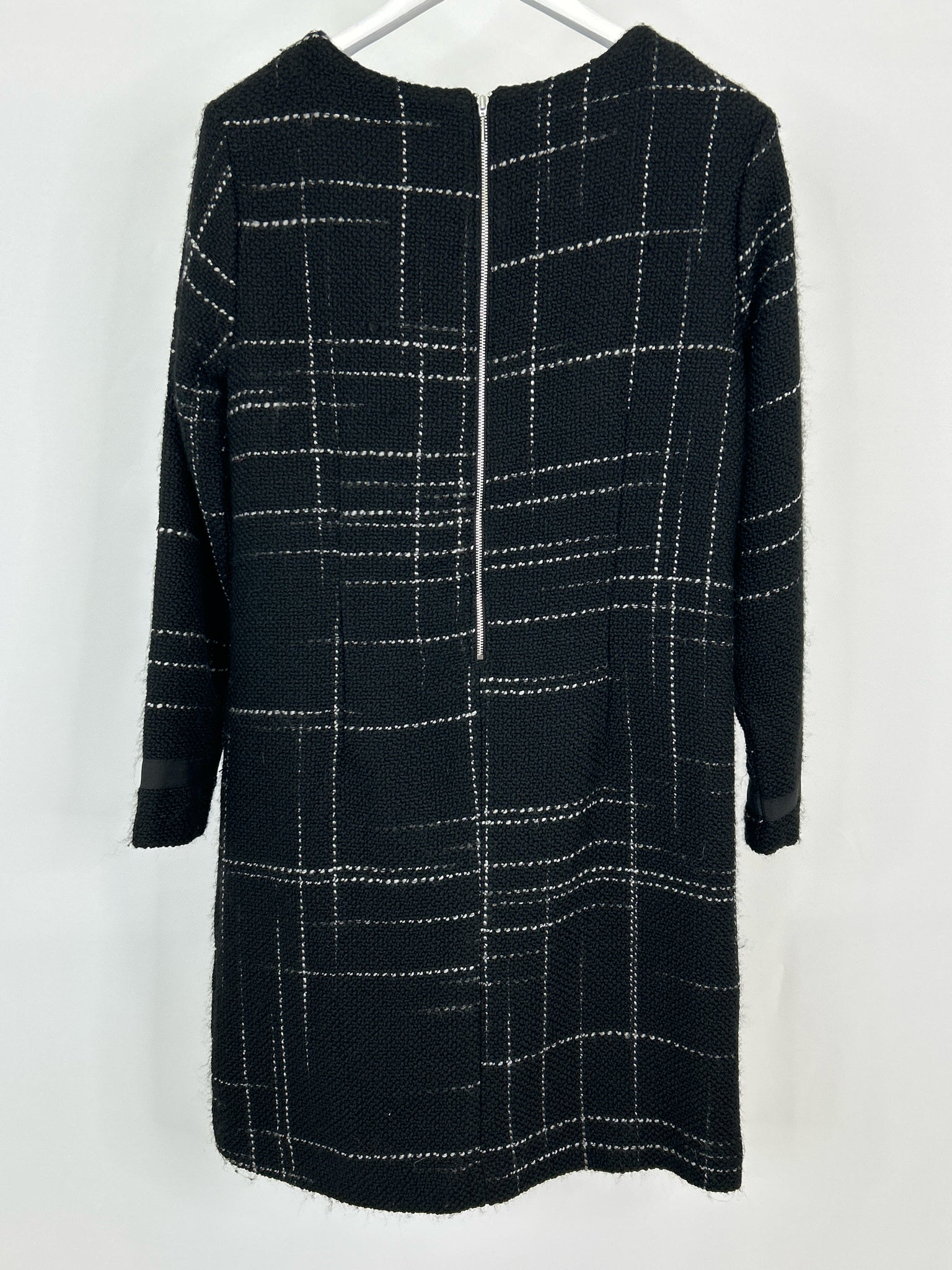 Saint James Size 8 Black Plaid Women Dress