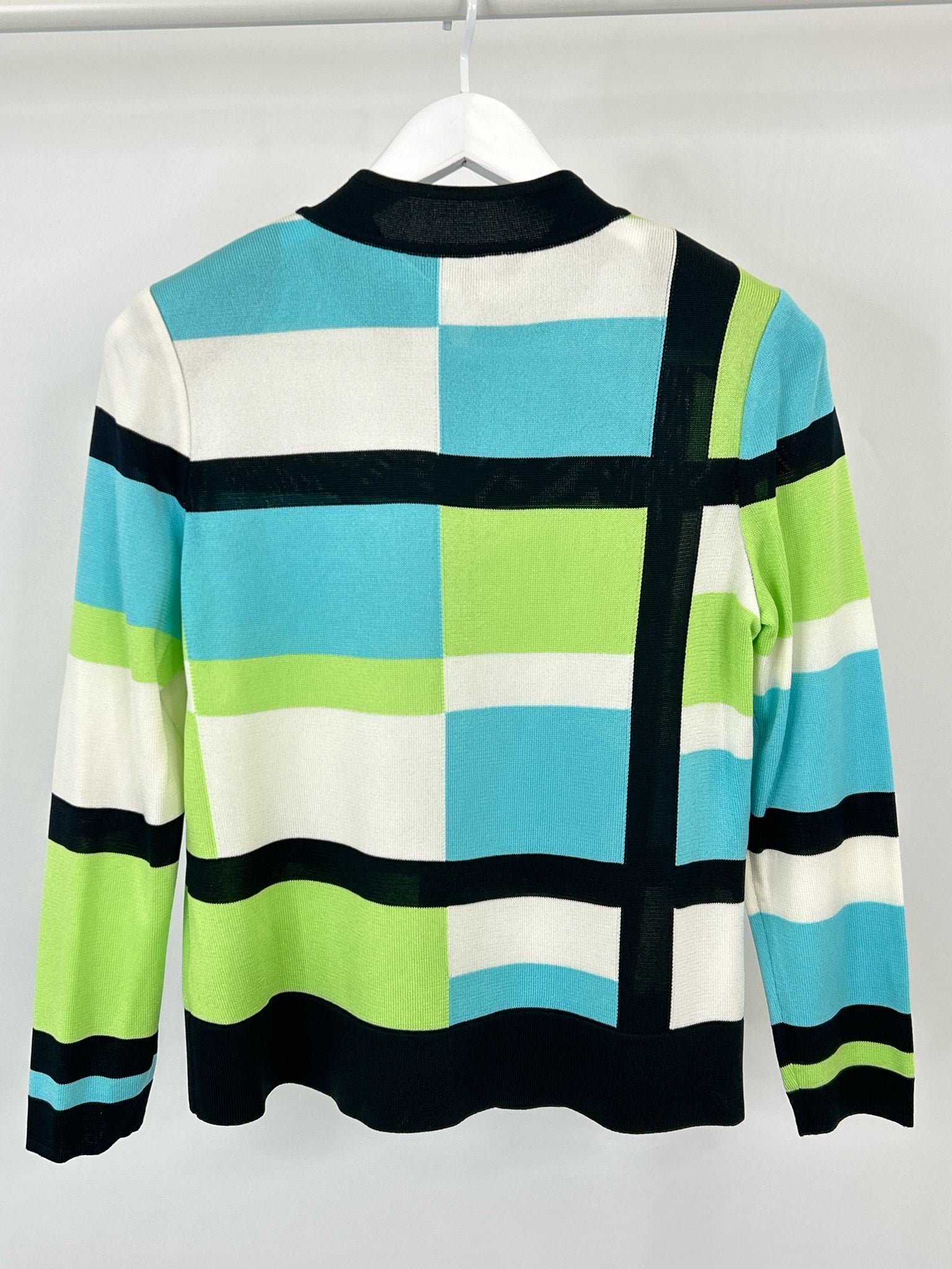 MING WANG Size ps BLACK AND BLUE Women's Cardigan