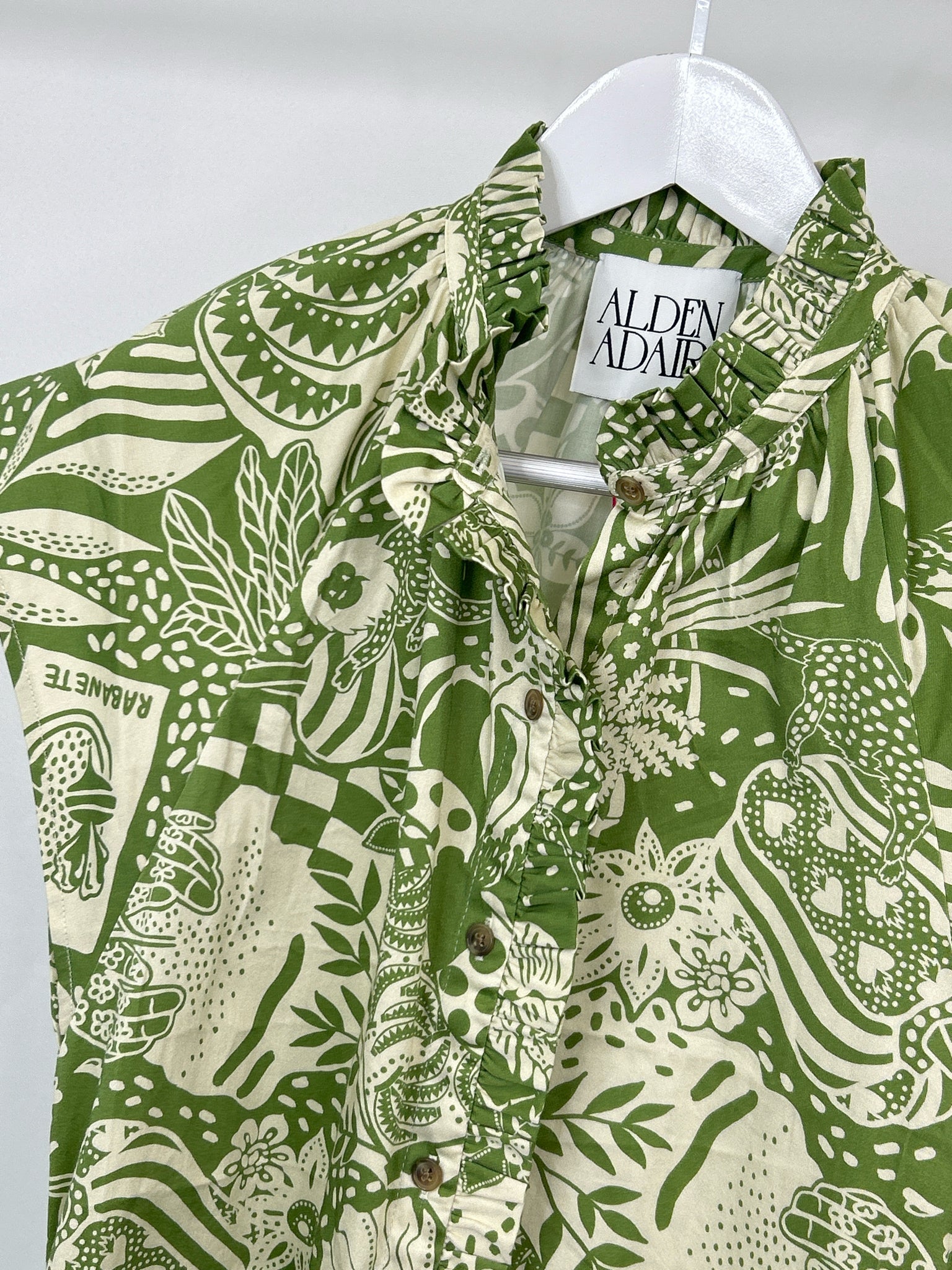 ALDEN ADAIR Size XS Green Print Women Dress