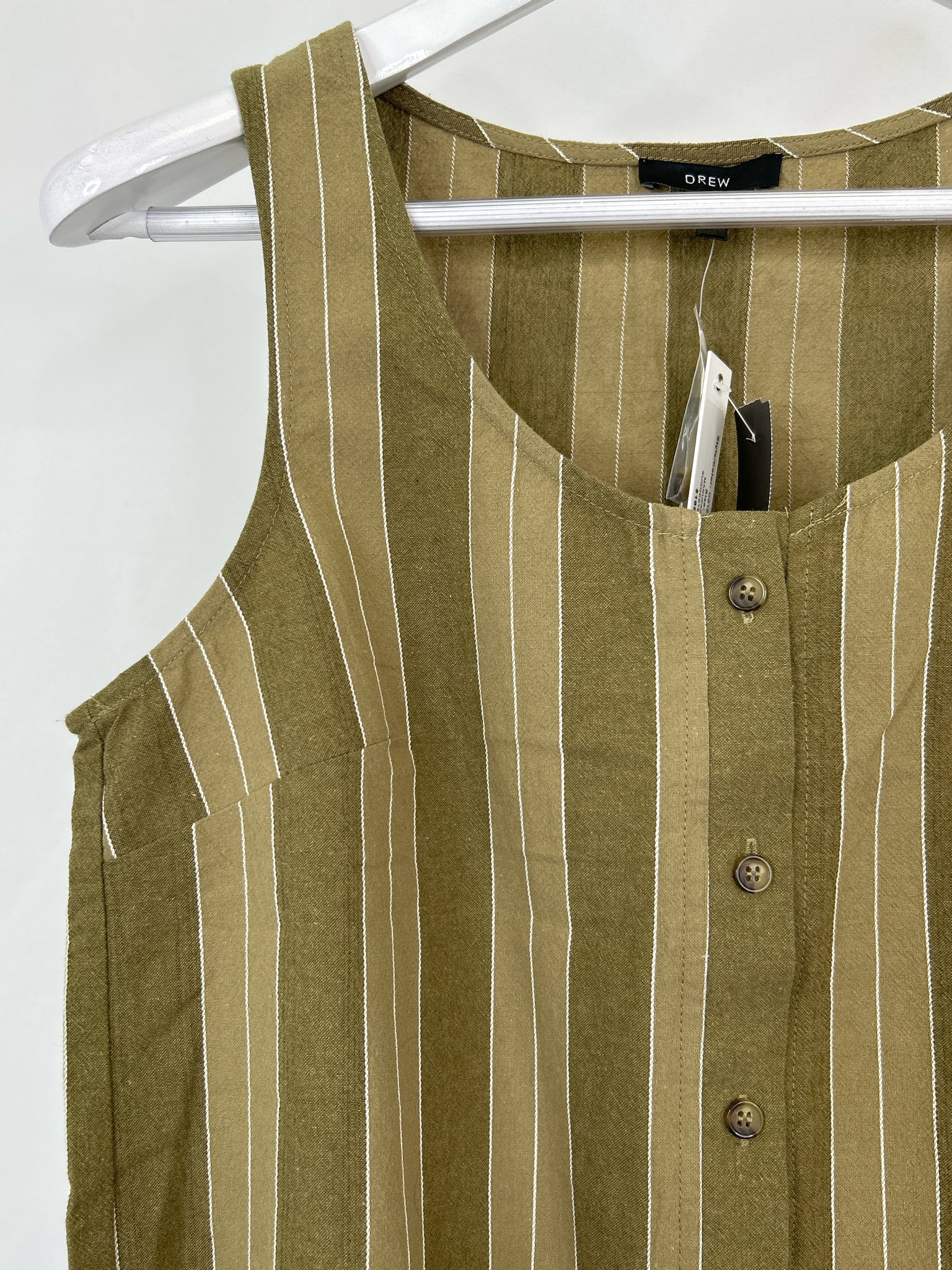 DREW Size S Olive Striped Women Top