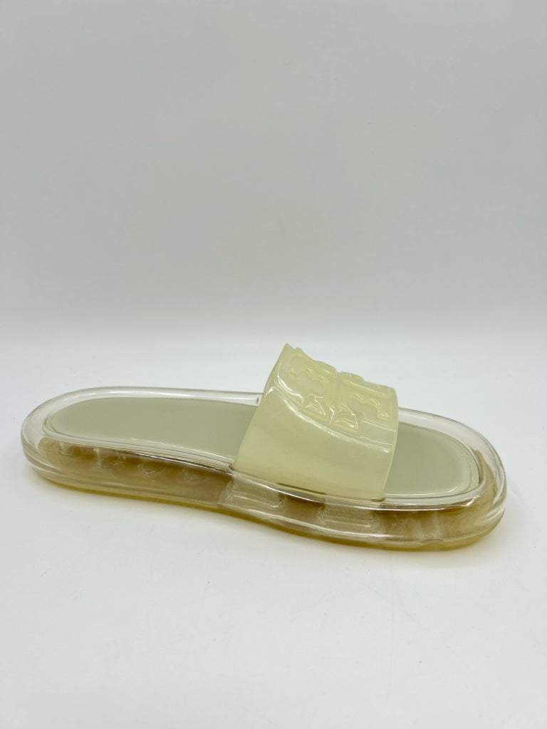 TORY BURCH Size 6B Ivory and Clear Women's Sandal