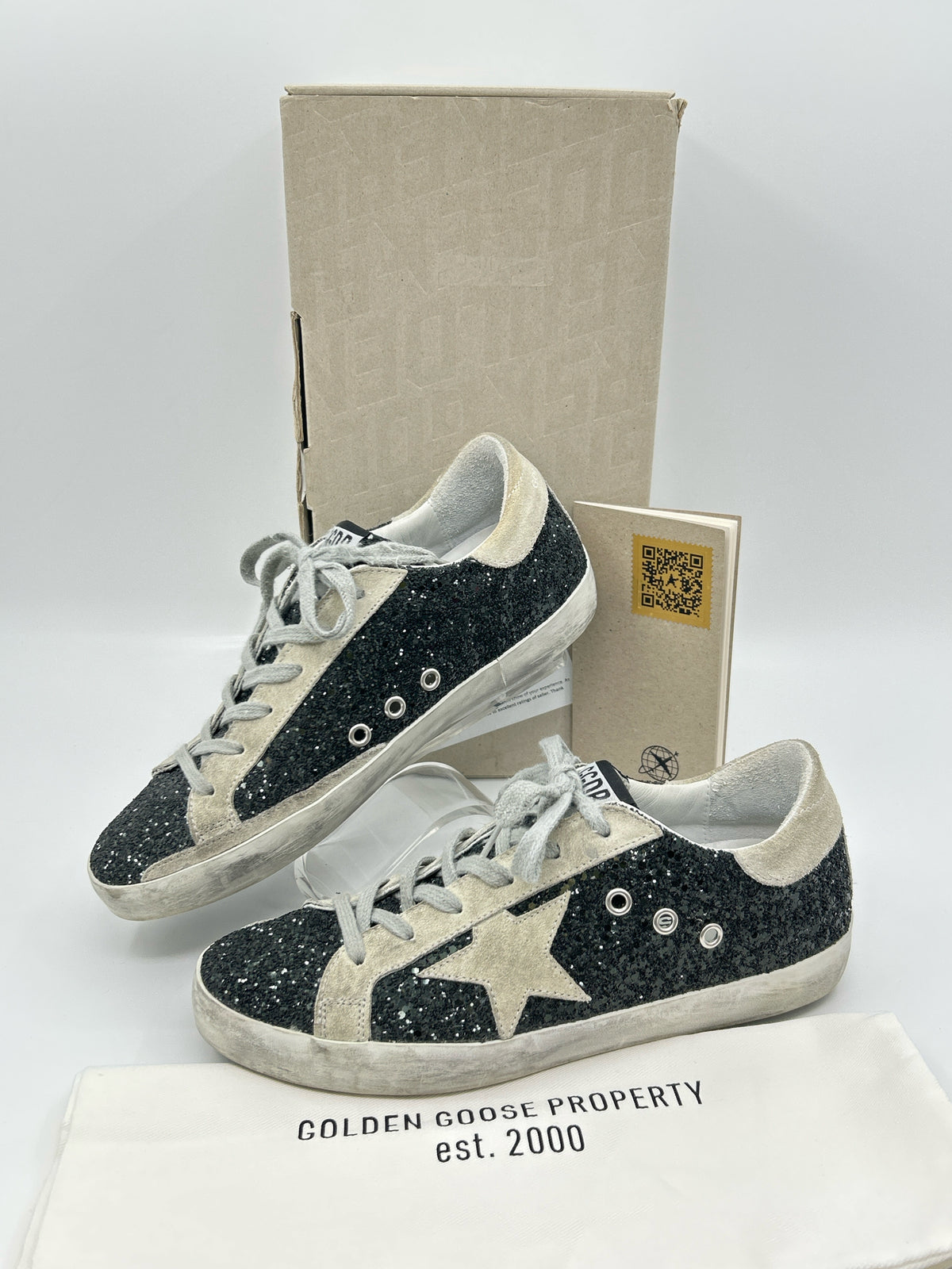 GOLDEN GOOSE Size 38 Black Print Women Sneakers