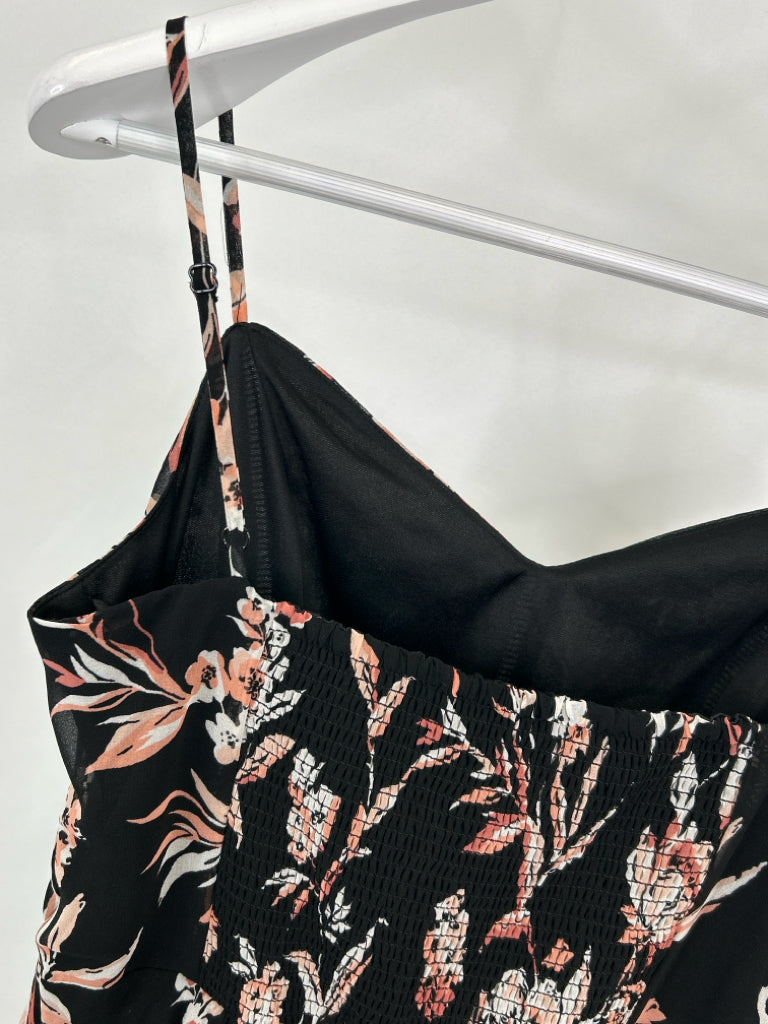 White House Black Market Size 6 Black Print Women's Dress NWT