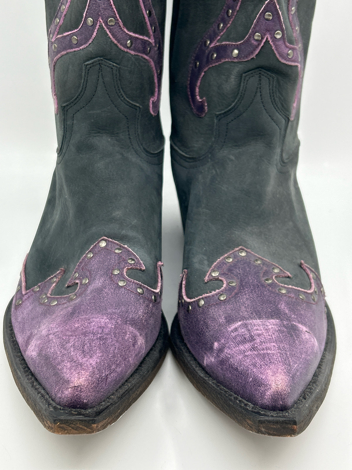 EIGHT SECOND ANGEL Size 10 Black and Purple Women Boots