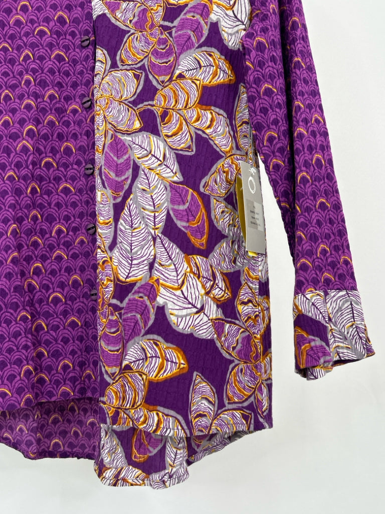 HABITAT Women Size S Purple Print Shirt