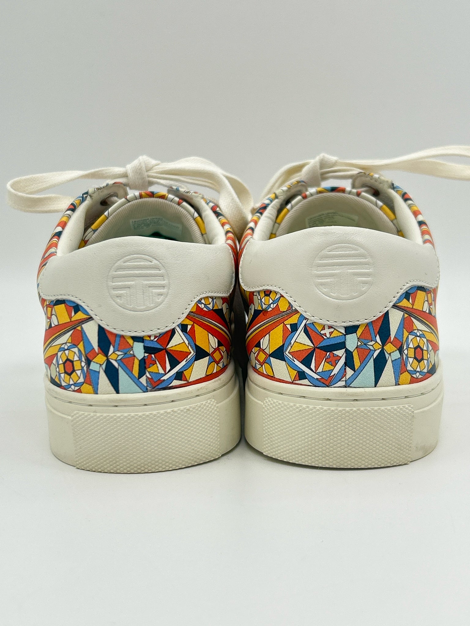 TORY BURCH Size 8.5 Orange Print Women Sneakers
