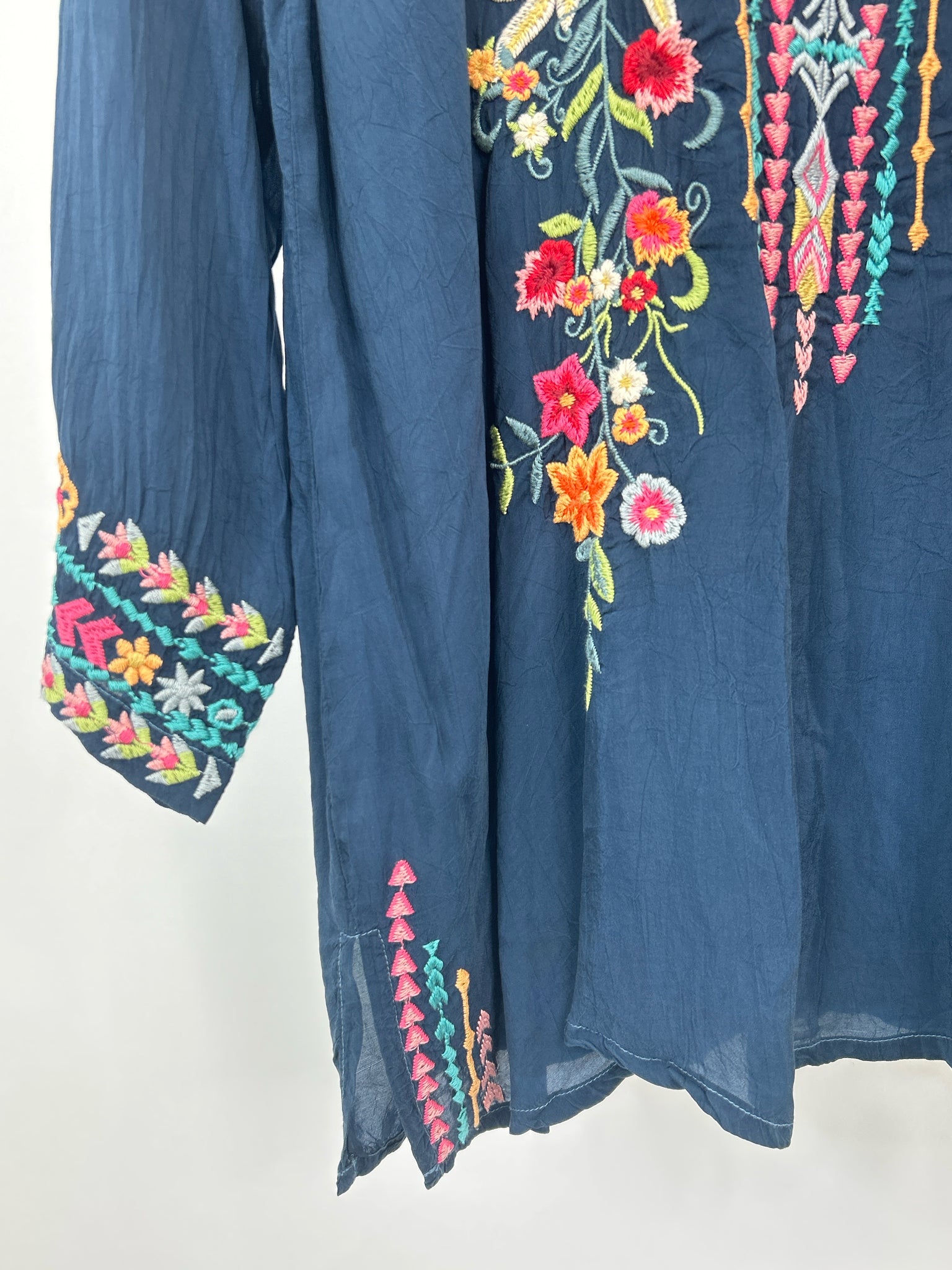 JOHNNY WAS Size XL TEAL BLUE Women Tunic