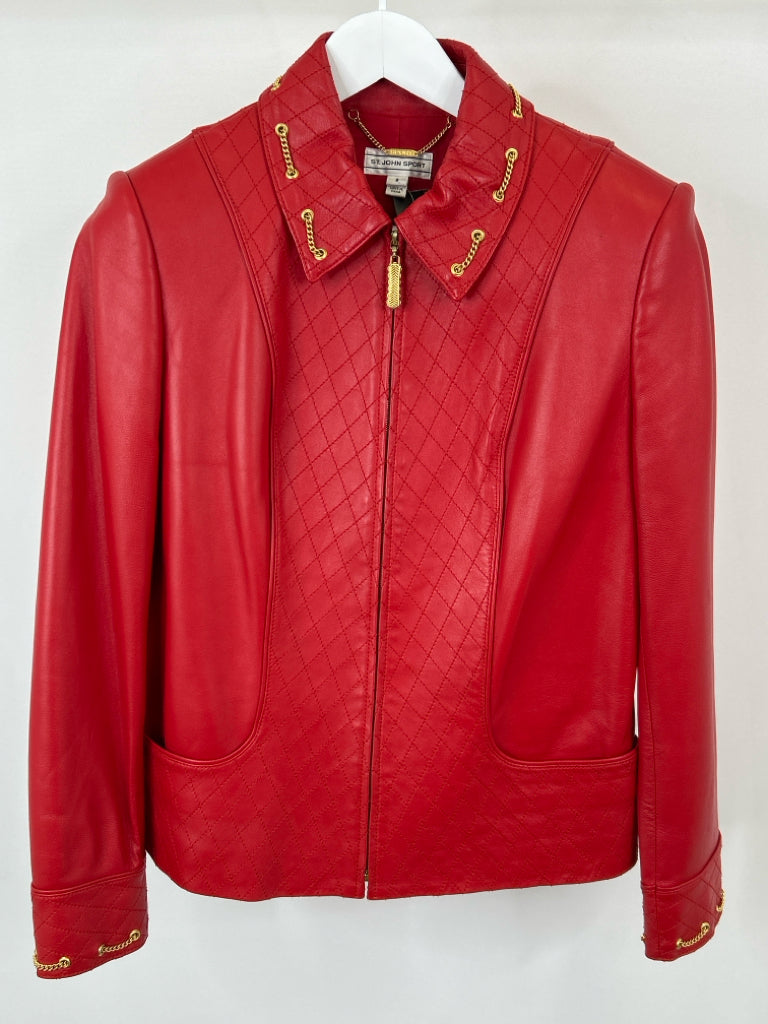 ST JOHN SPORT Women Size 6 Red Jacket