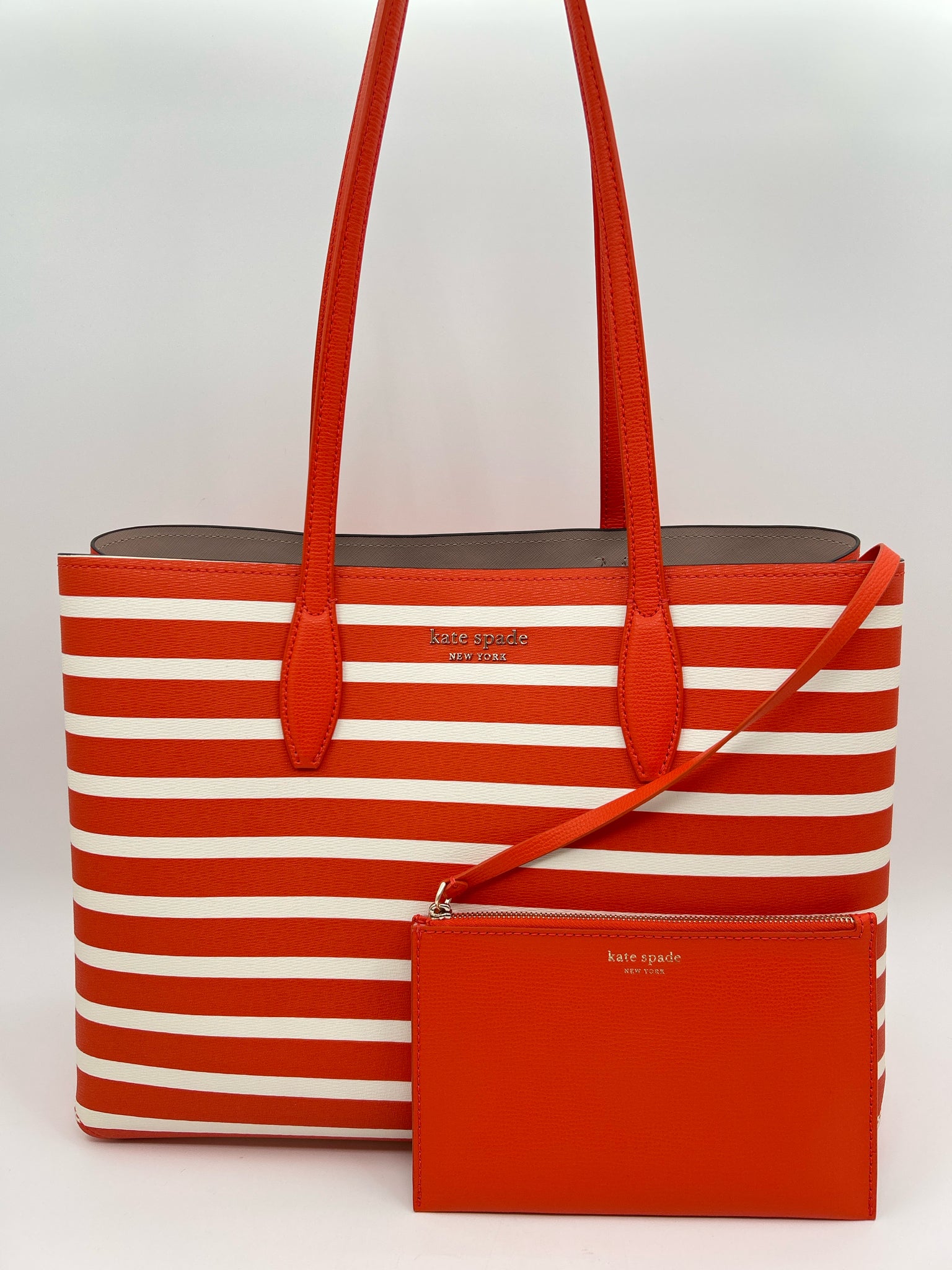 KATE SPADE Orange Striped Women Tote