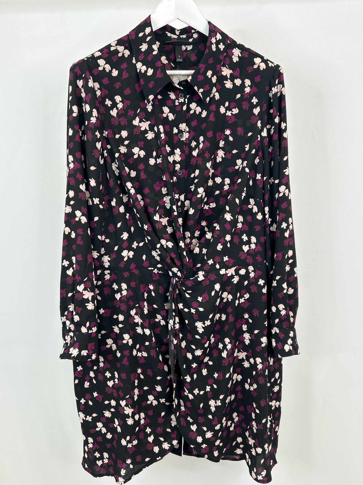 LANE BRYANT Size 18 Black Floral Women Dress