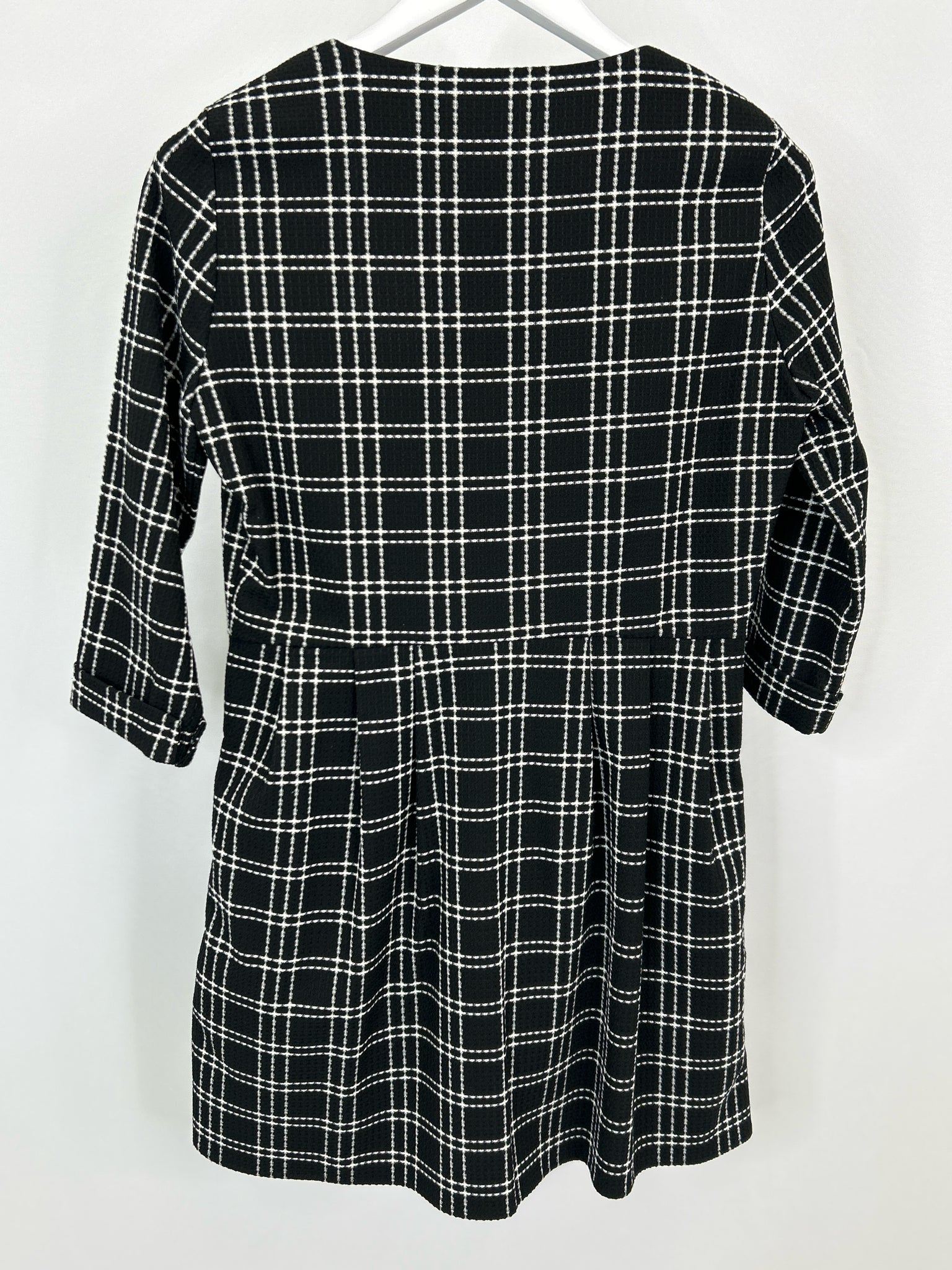 ZARA Size M Black Plaid Women Dress