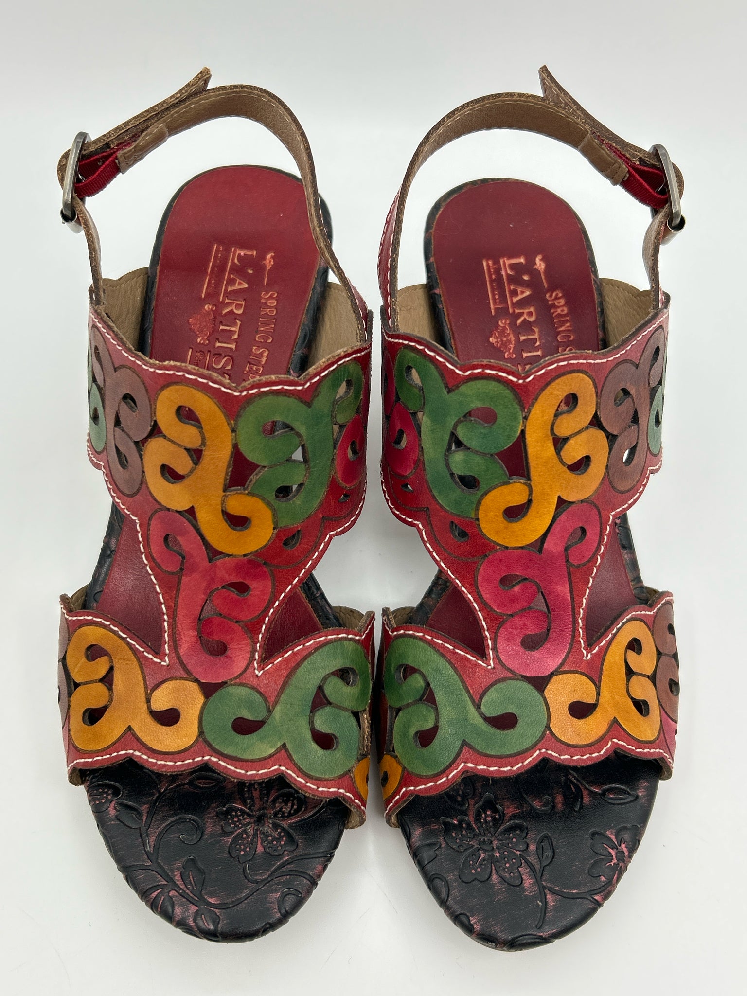 L'ARTISTE Size 5.5/6 Red and orange Women Sandal