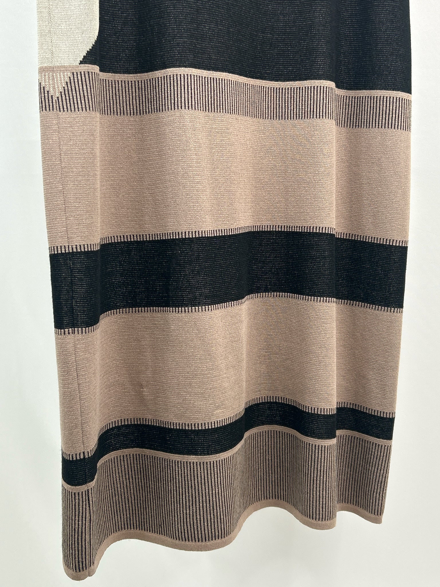 MING WANG Size M TAUPE STRIPED Women Dress