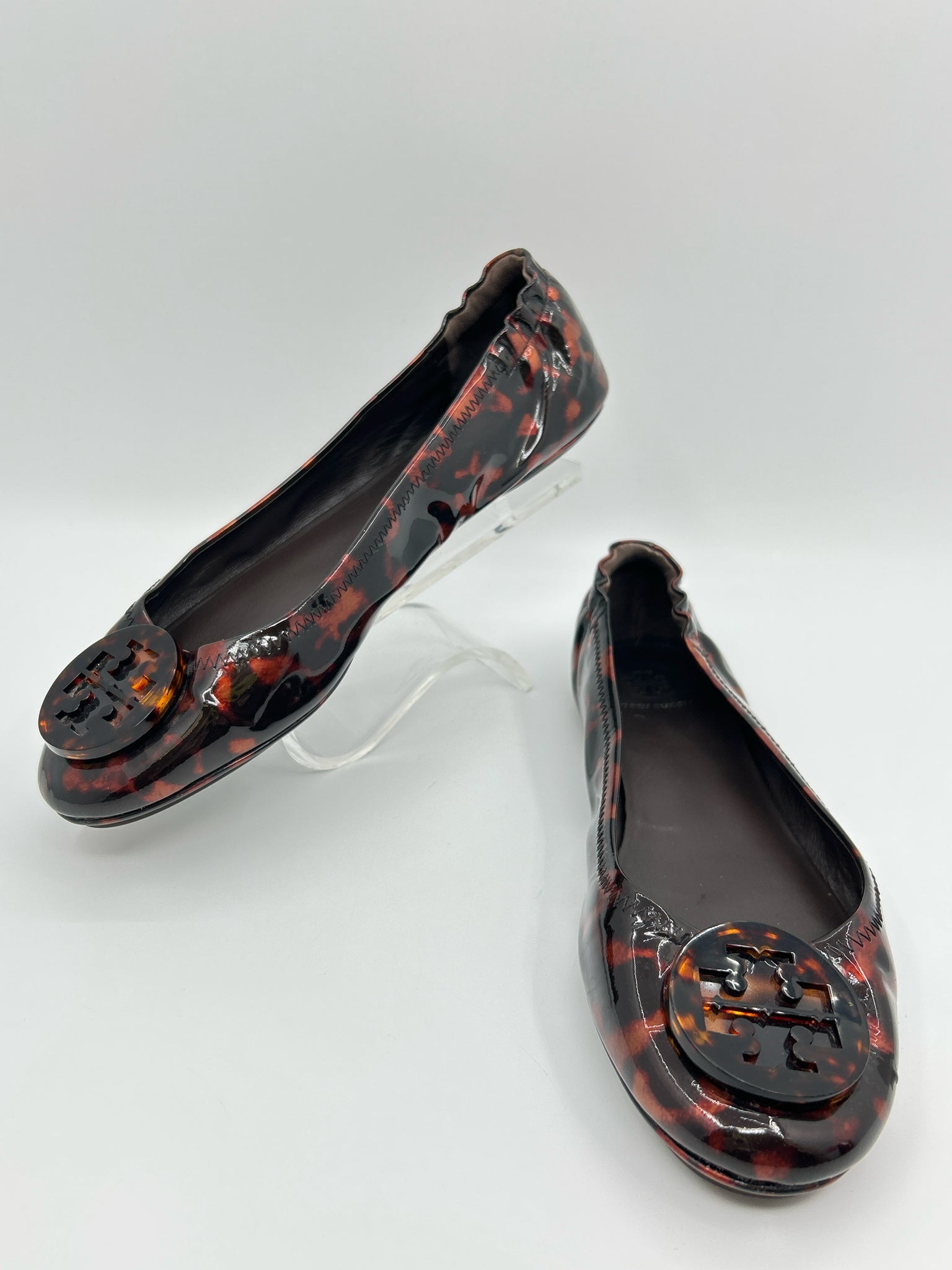 TORY BURCH Size 9M Brown Print Women Flats