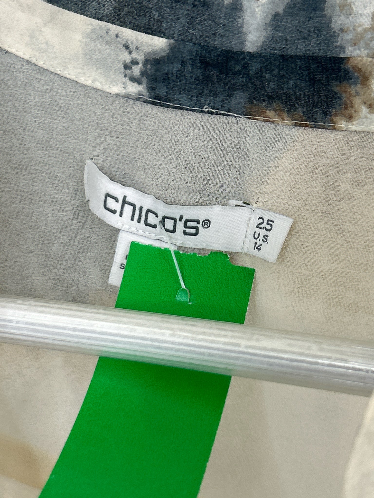 CHICO'S Size 14 White and black Women Tunic