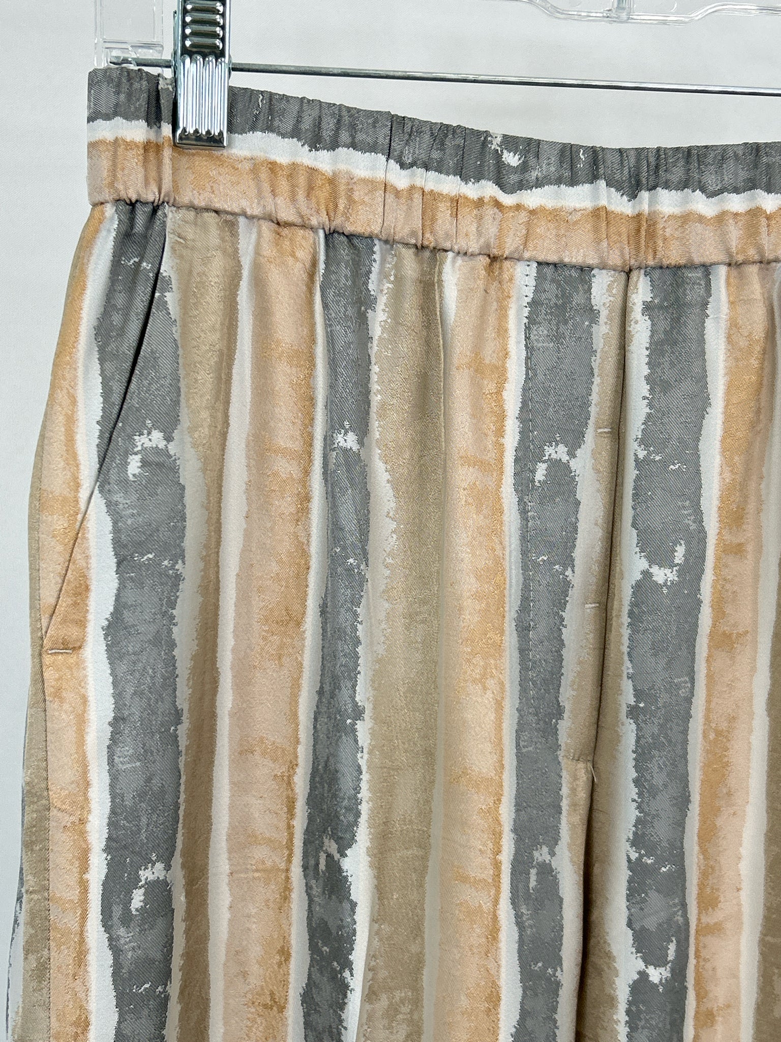 PESERICO Size L Tan & Grey Women's Pants