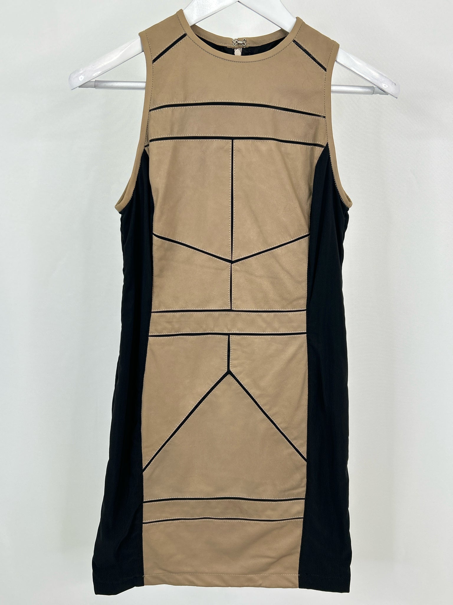 LAMARQUE Size 2 TAUPE & BLACK Women Dress