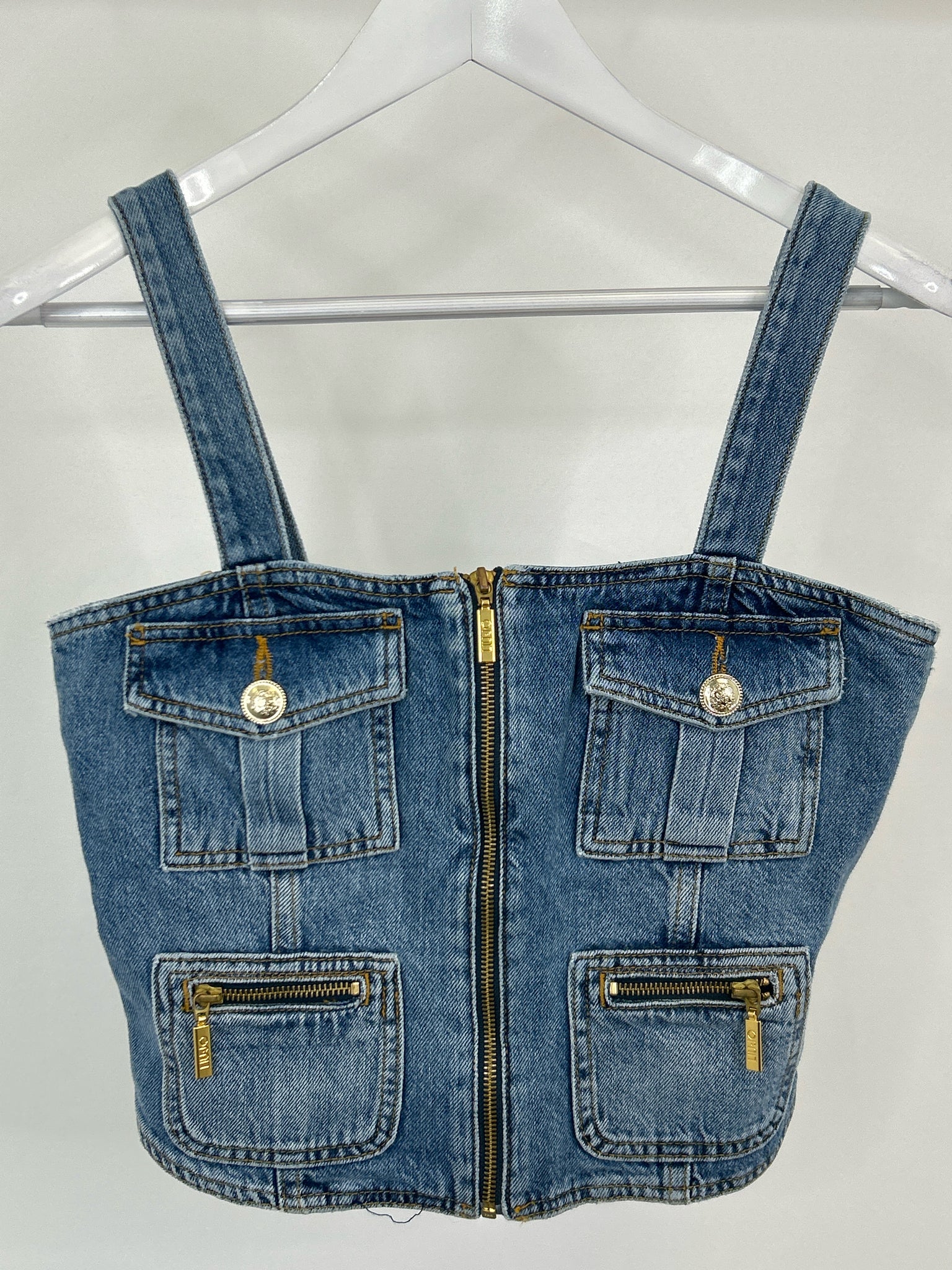 LIU JO Size 10 BLUE DENIM Women Tank Top