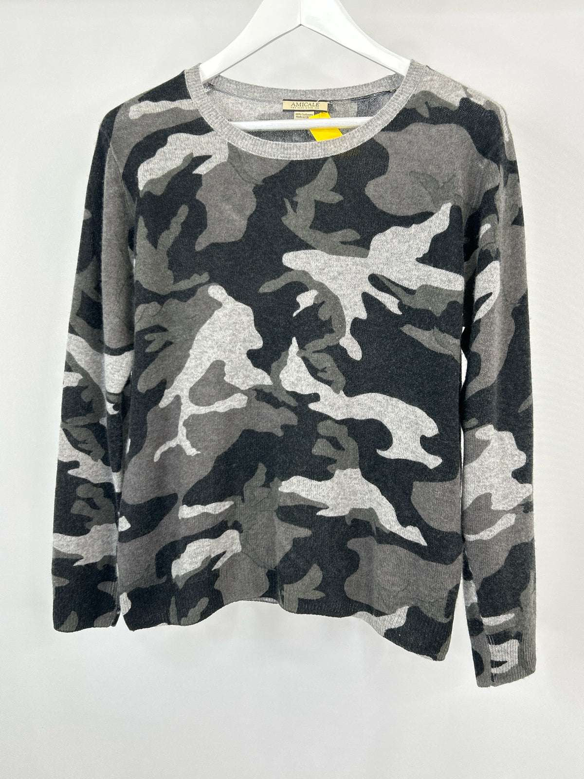 AMICHI COLLECTION Size L Grey Camo Women Sweater