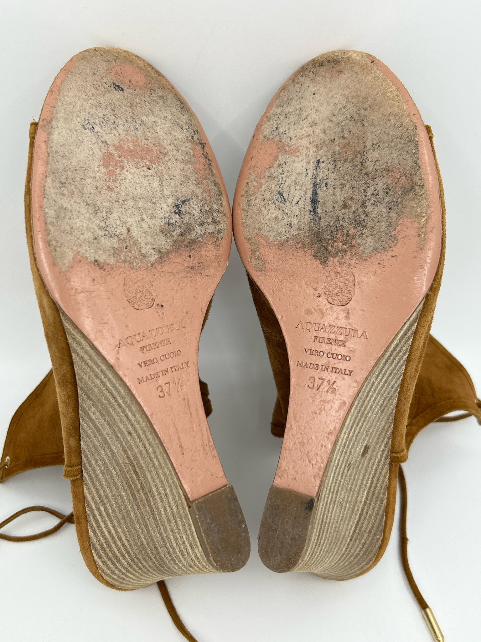 AQUAZURRA Size 37.5 Tan Women Sandal