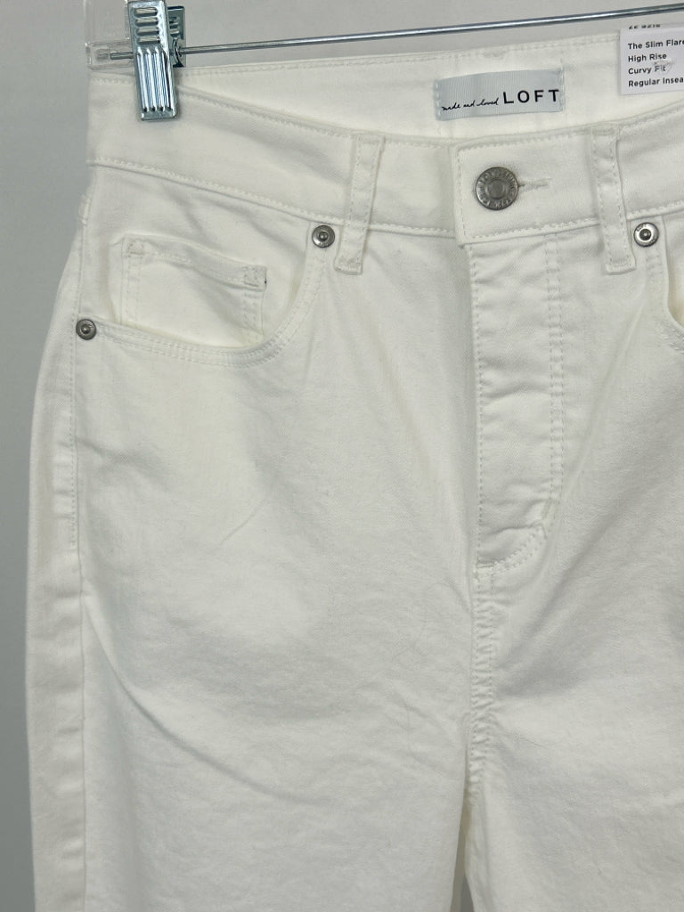 LOFT Size 27/4 White Jeans NWT