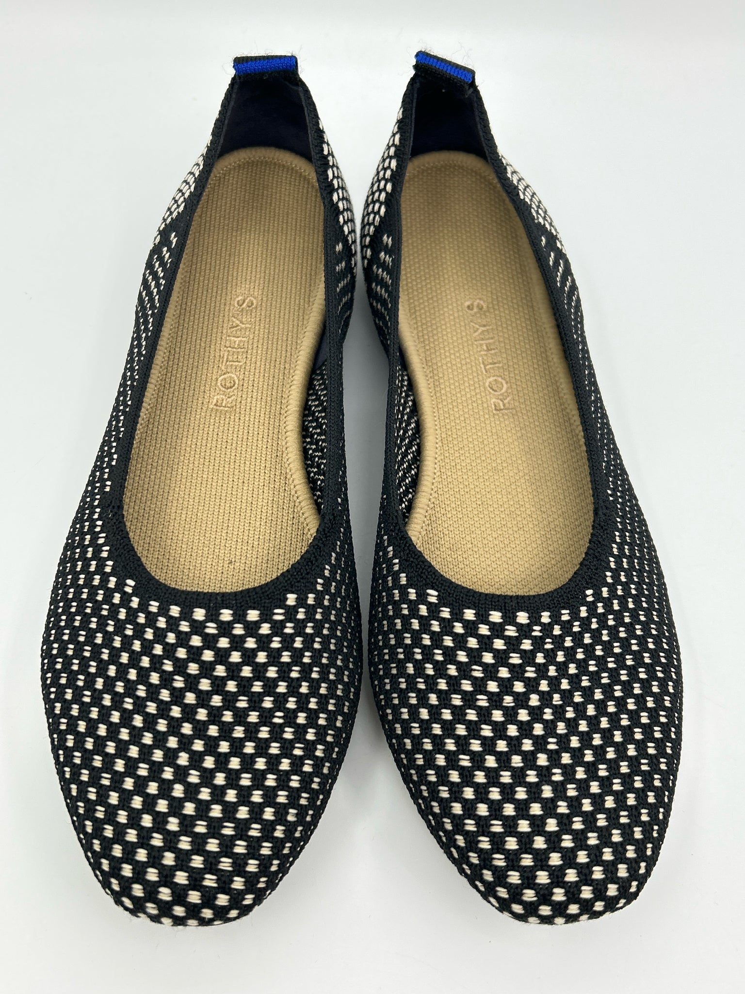 ROTHY'S Size 8.5 Black and White Women Flats
